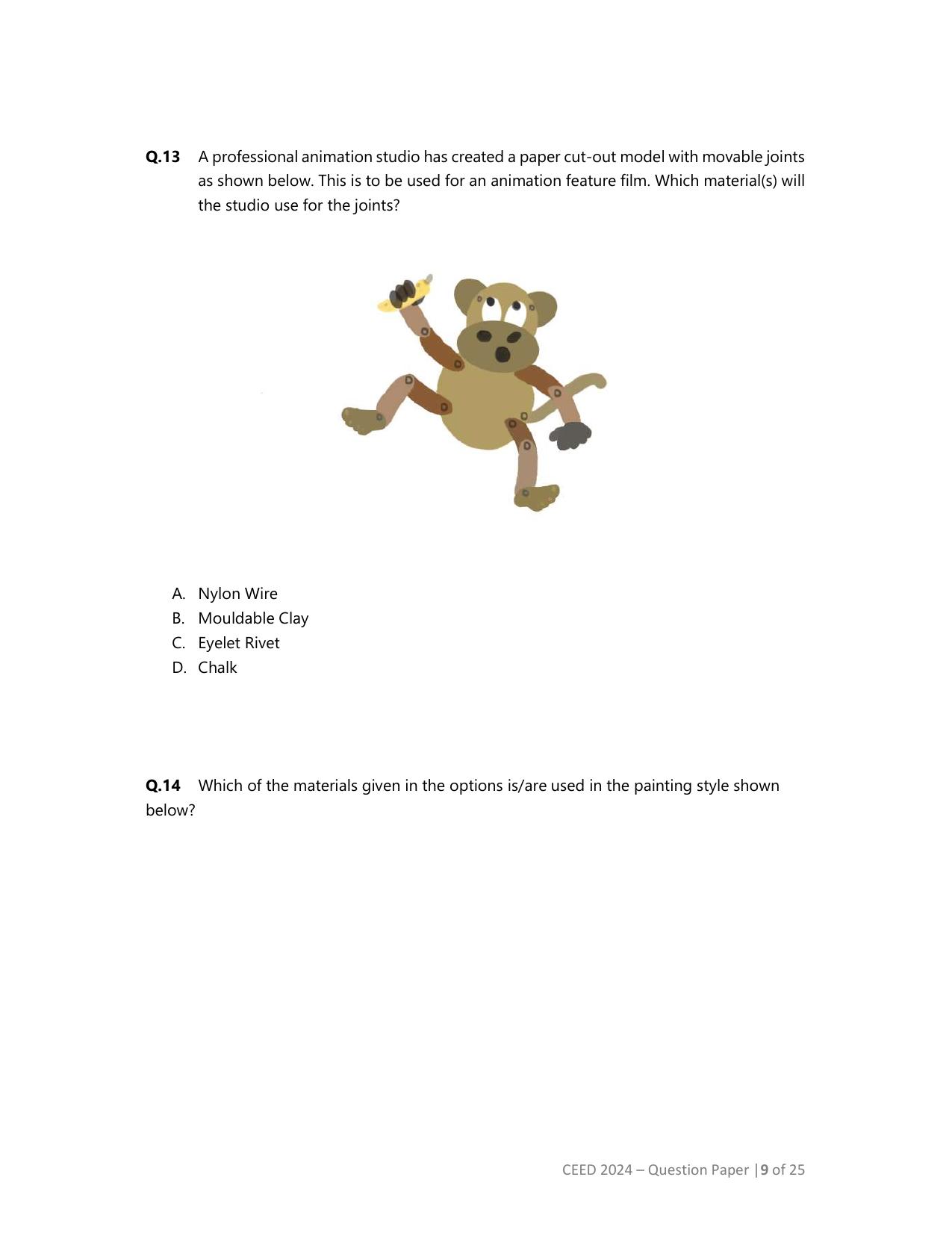 CEED 2024 Question Paper - Page 9
