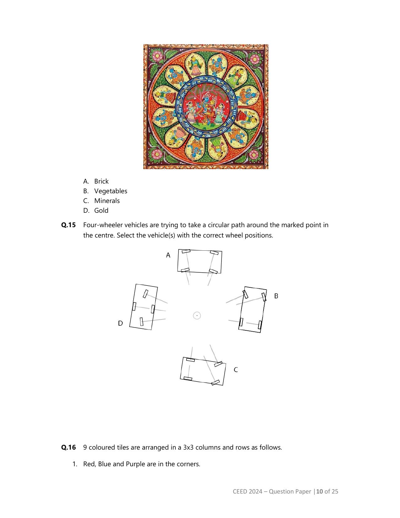 CEED 2024 Question Paper - Page 10