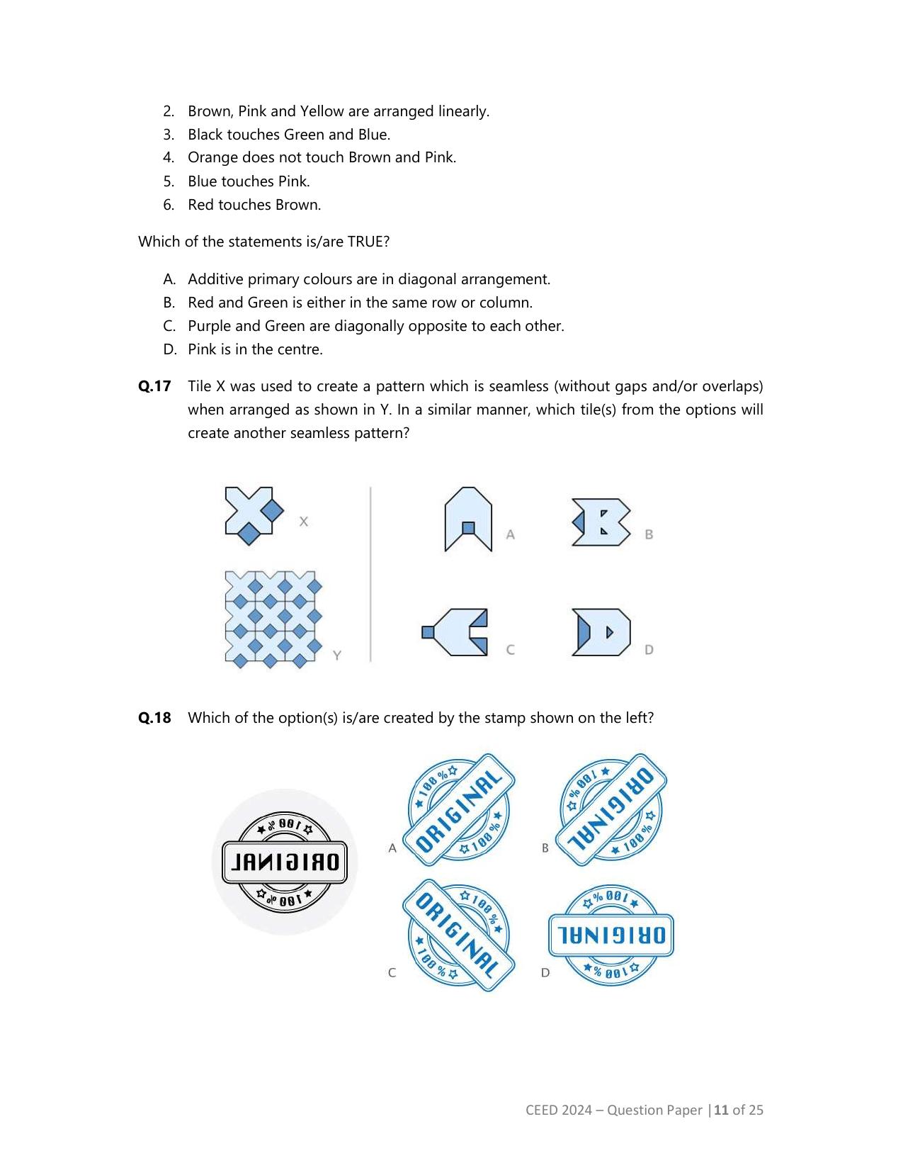 CEED 2024 Question Paper - Page 11