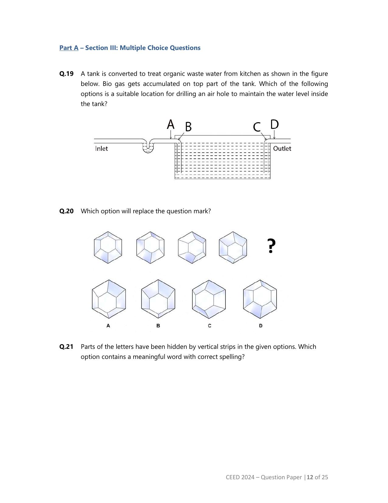 CEED 2024 Question Paper - Page 12