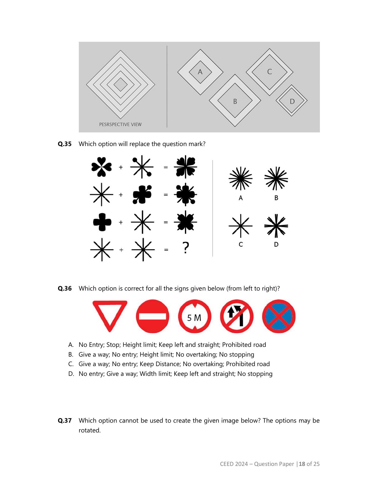 CEED 2024 Question Paper - Page 18
