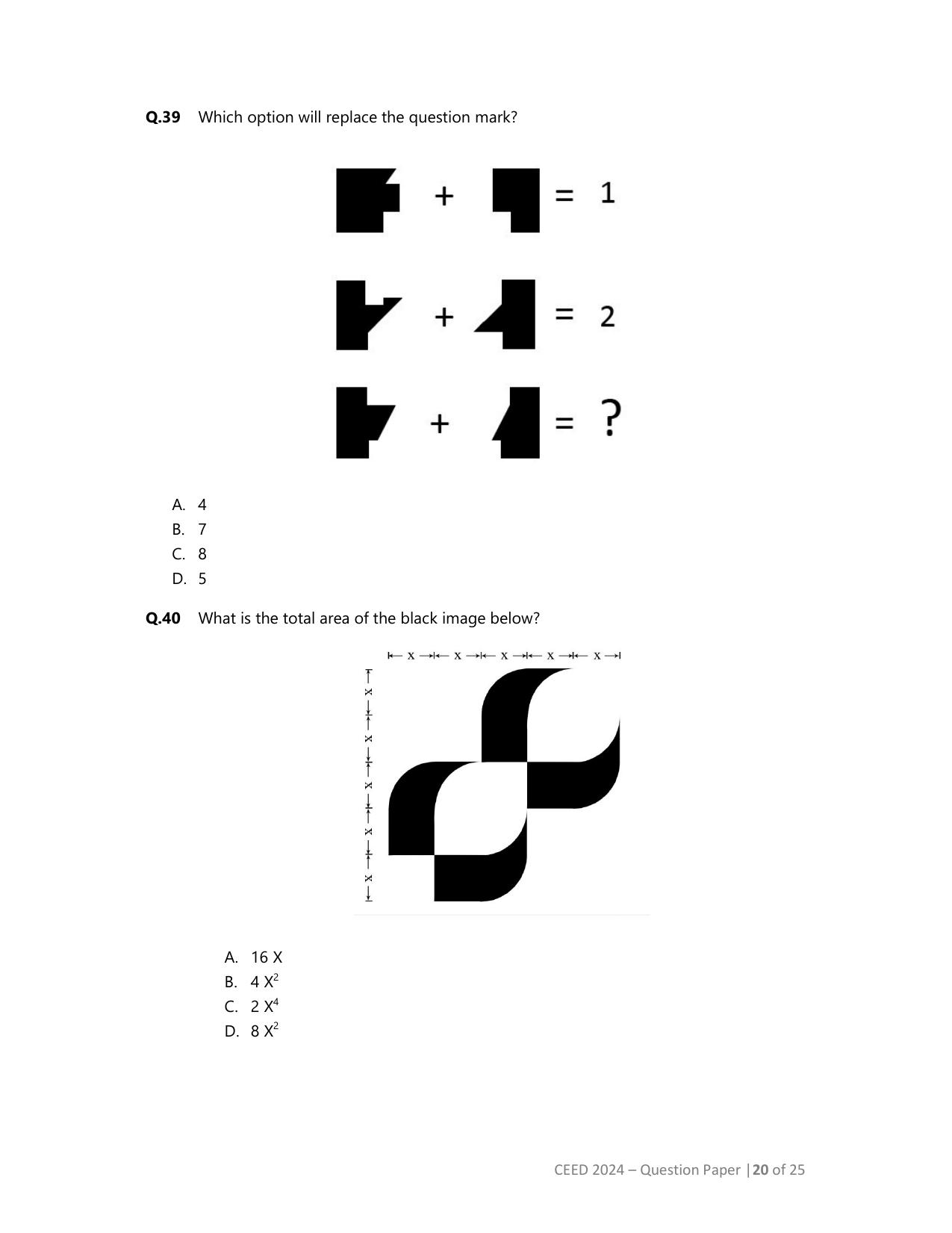CEED 2024 Question Paper - Page 20