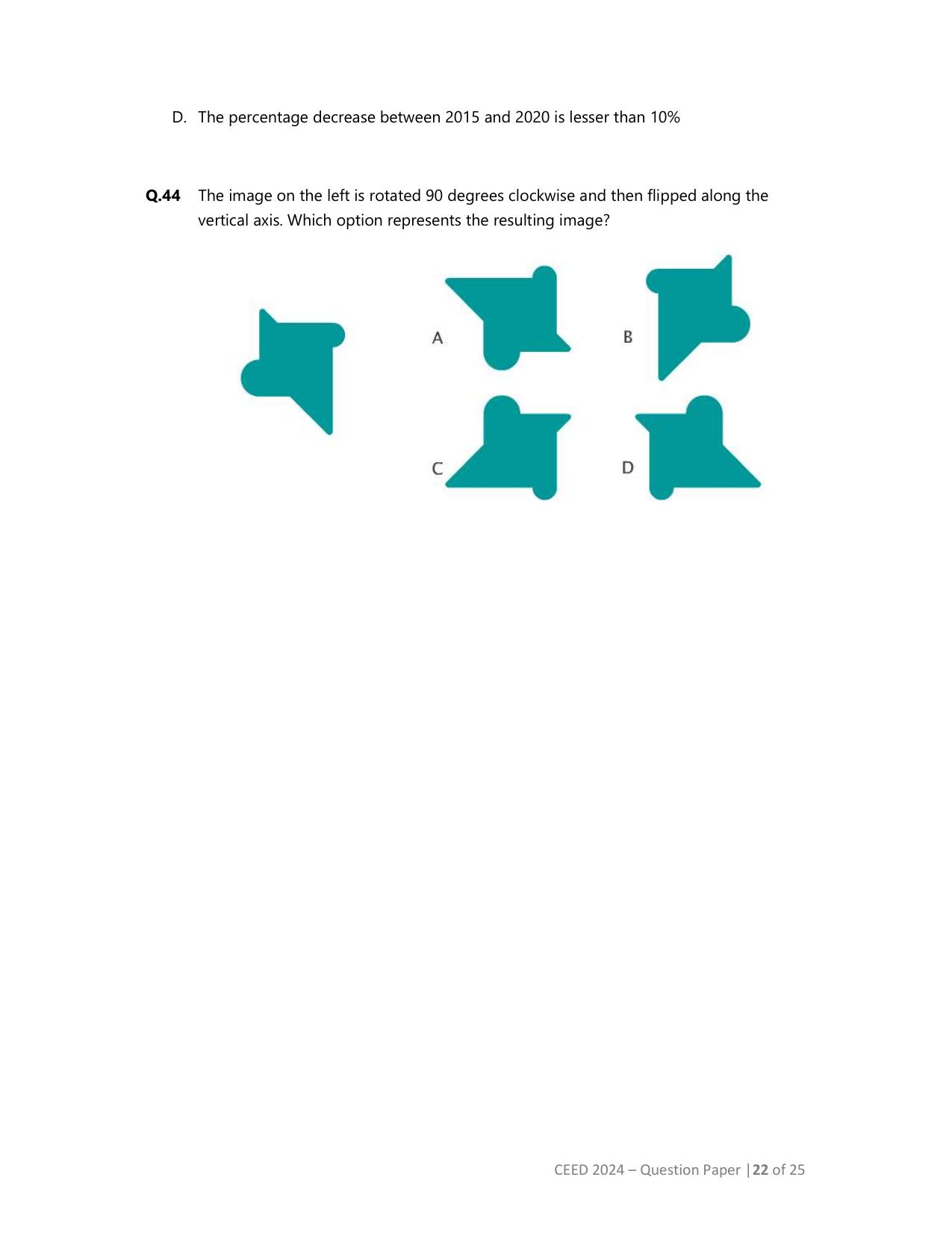 CEED 2024 Question Paper - Page 22