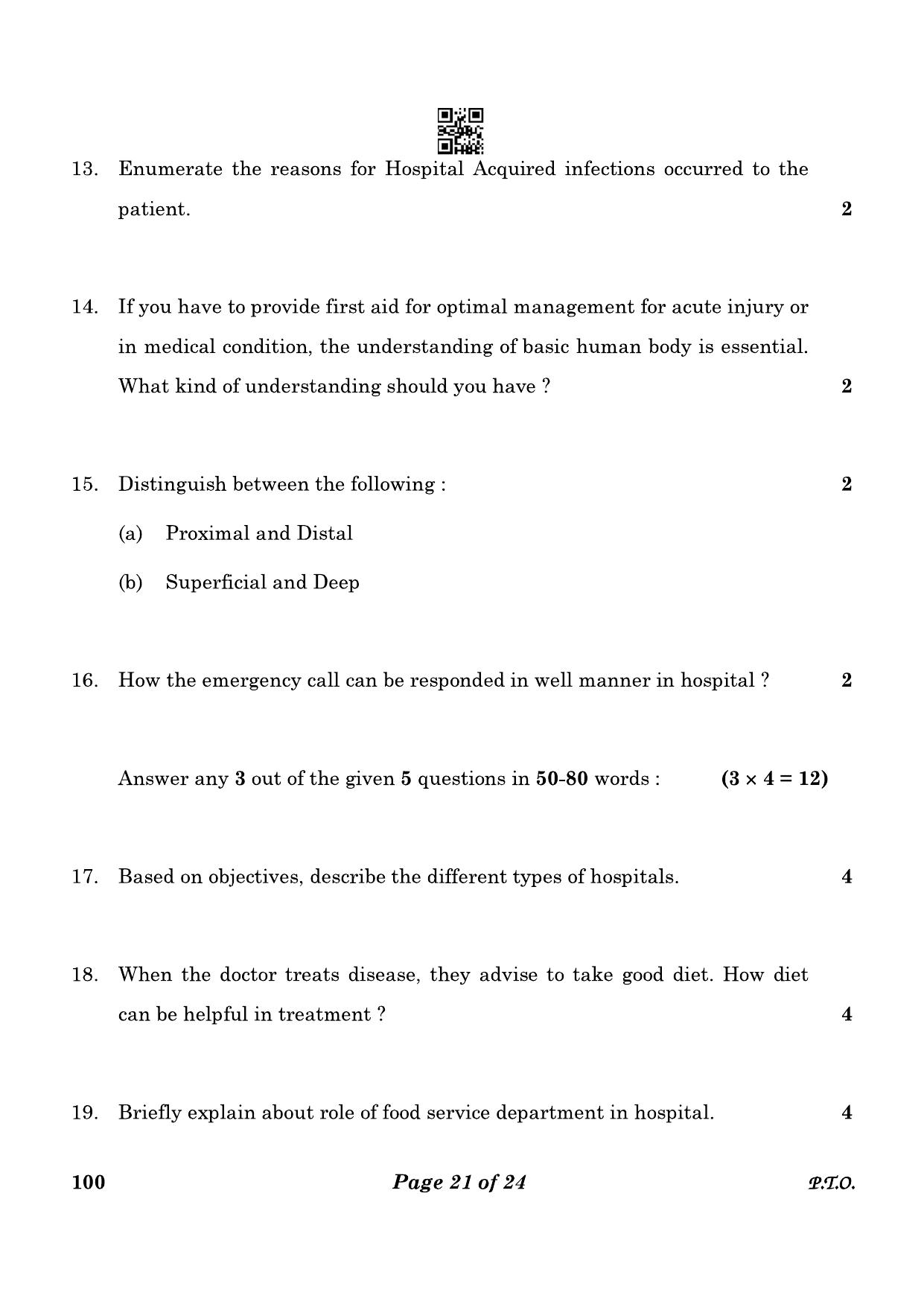 CBSE Class 10 100 Health Care 2023 Question Paper - Page 21