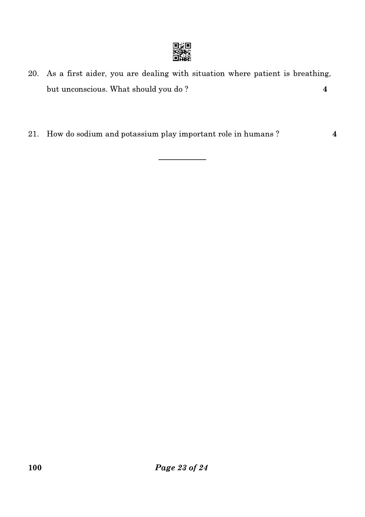 CBSE Class 10 100 Health Care 2023 Question Paper - Page 23
