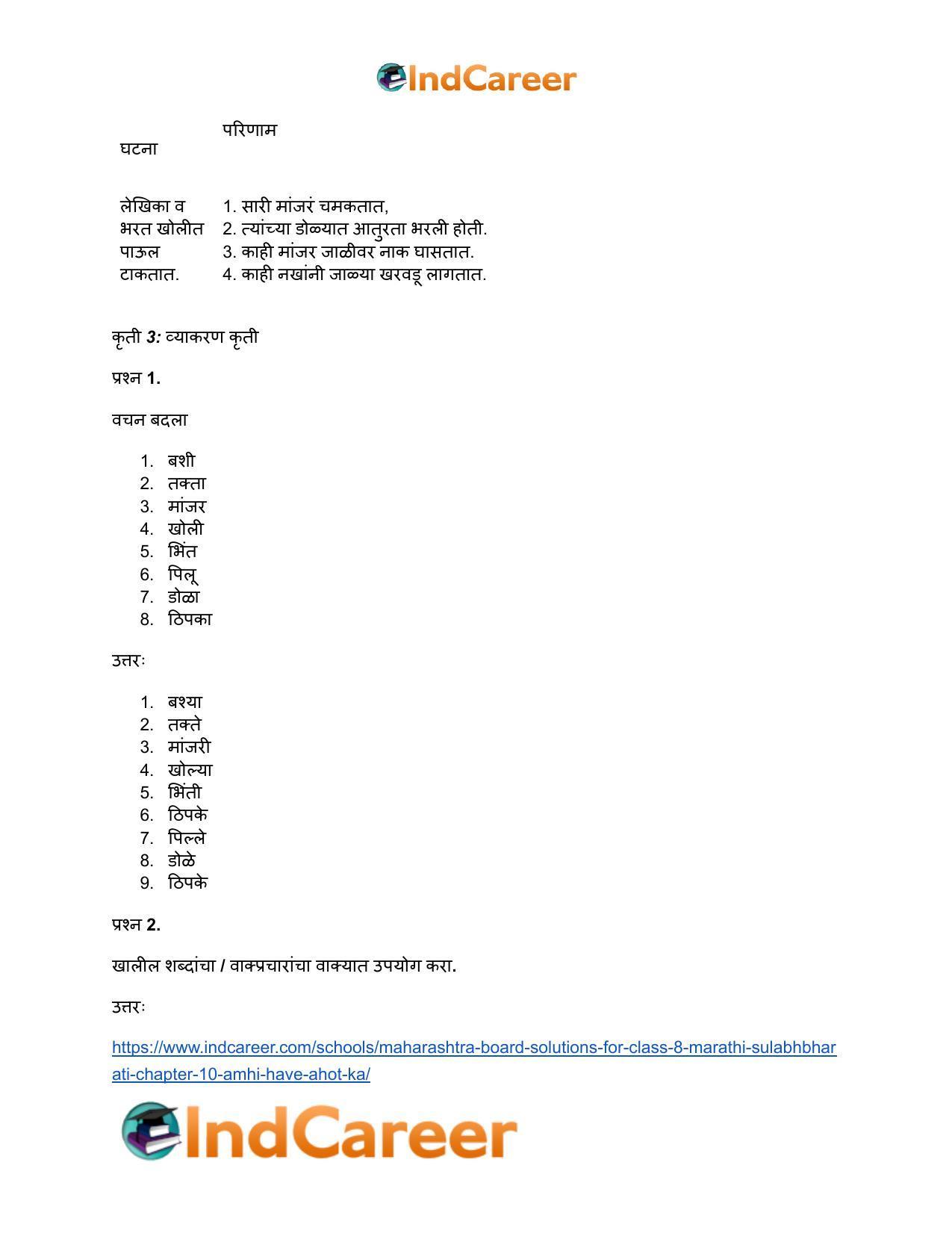Maharashtra Board Solutions for Class 8- Marathi Sulabhbharati: Chapter 10- आम्ही हवे आहोत का? - Page 20