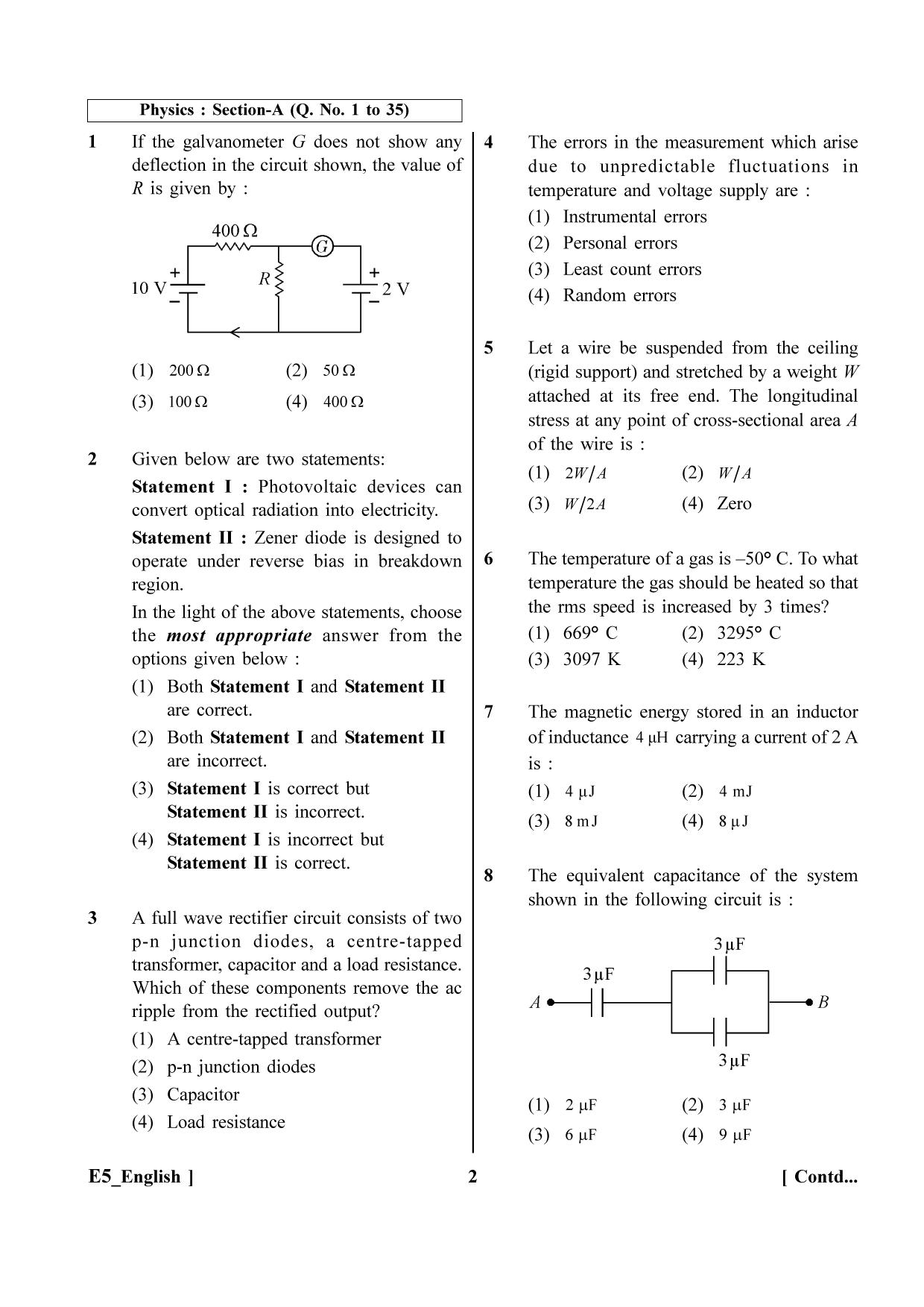 NEET 2023 E5 Question Paper - Page 2