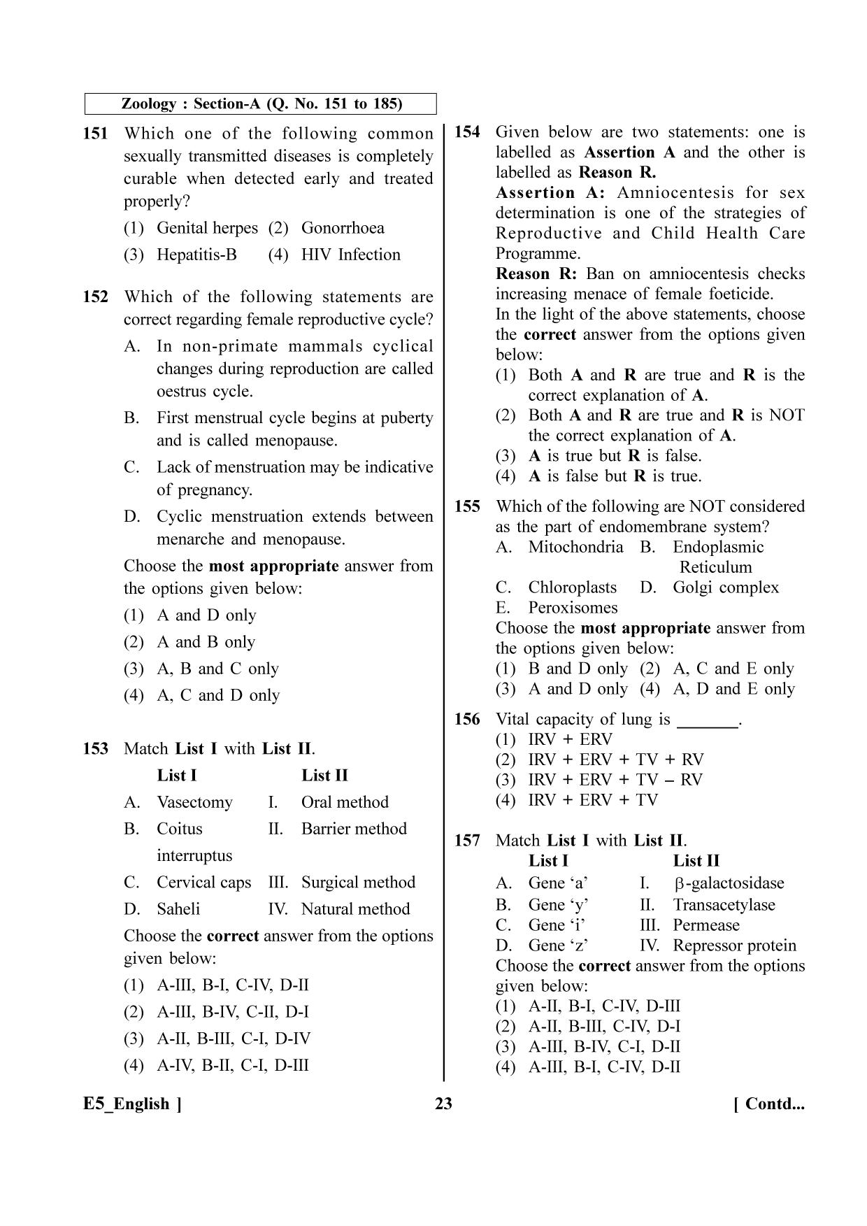 NEET 2023 E5 Question Paper - Page 23