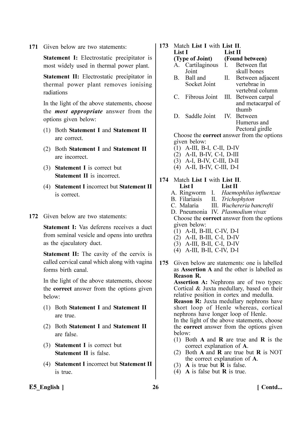 NEET 2023 E5 Question Paper - Page 26