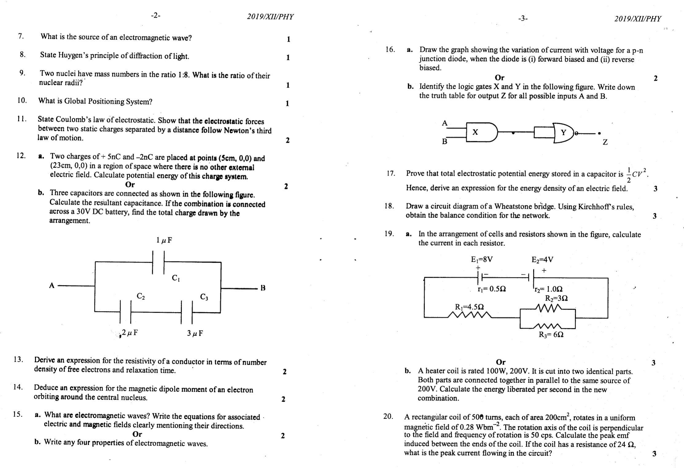 Nagaland Board Class 12 Physics 2019 Question Papers - Page 2