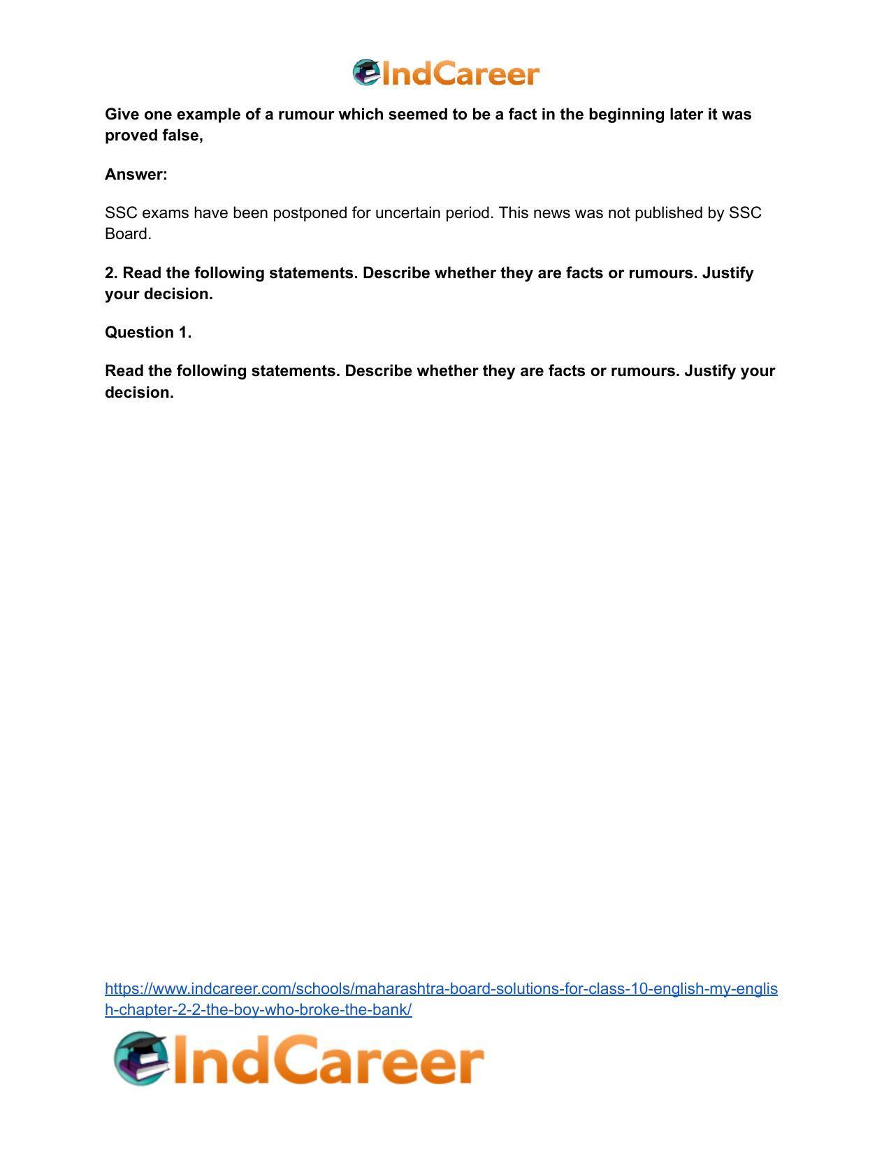 Maharashtra Board Solutions for Class 10- English (My English): Chapter 2.2- The Boy who Broke The Bank - Page 4
