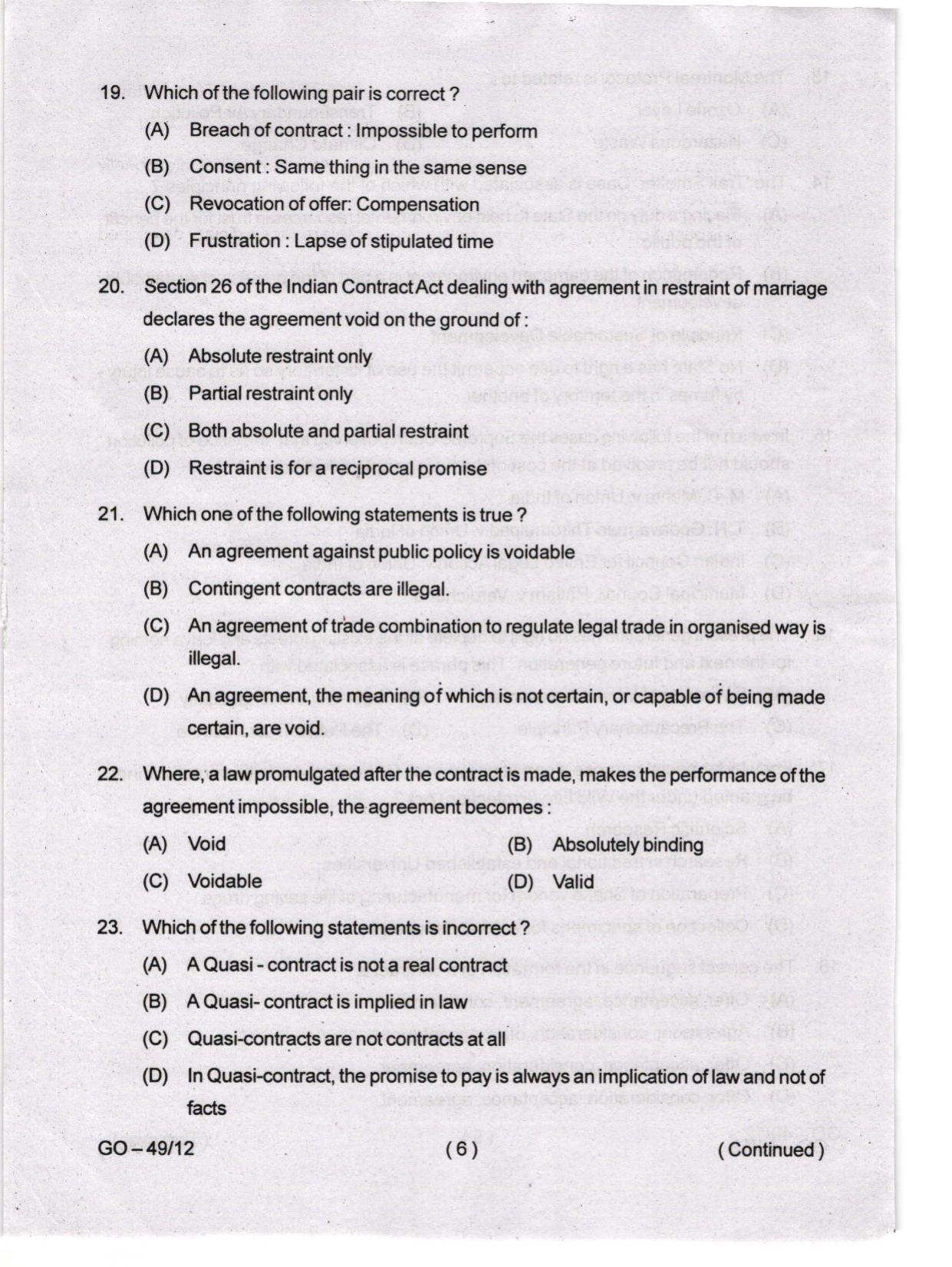 Odisha CPET 2024 LLM Question Papers - Page 6