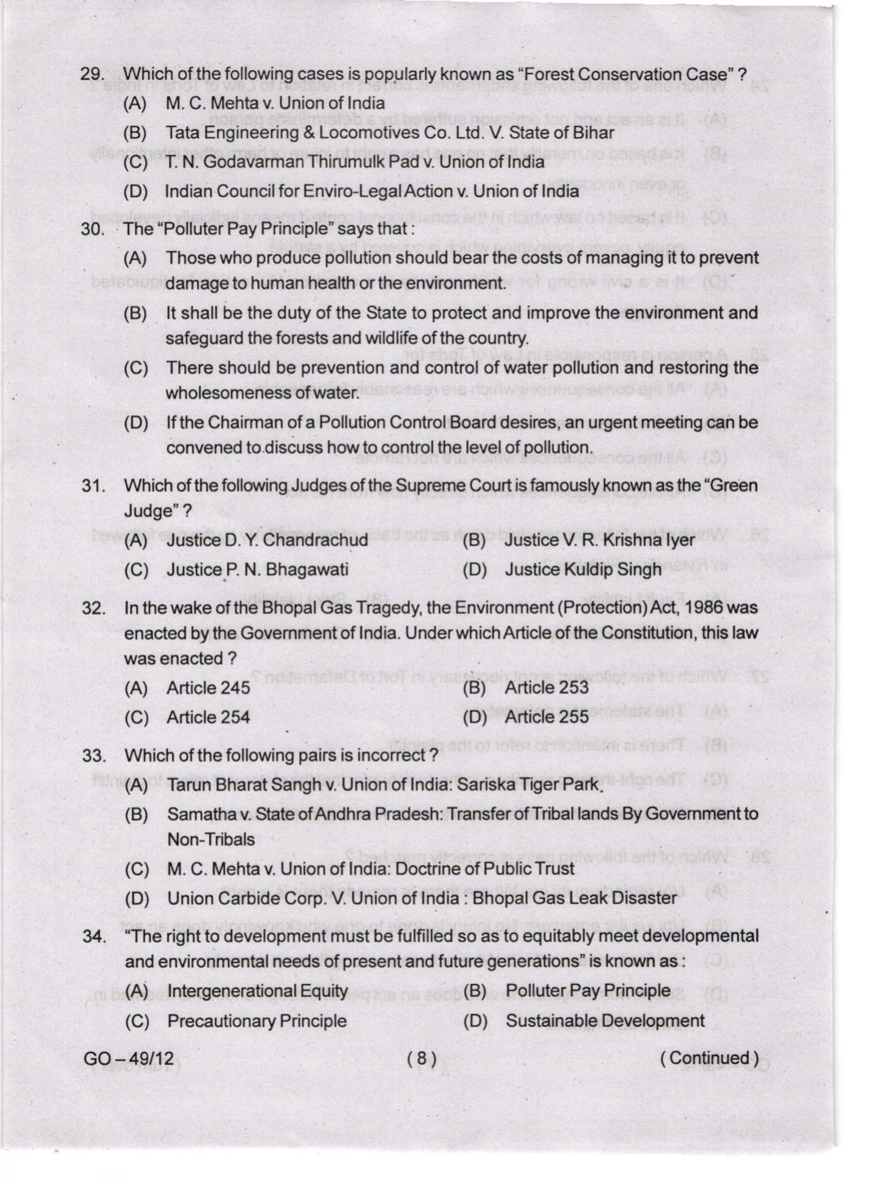 Odisha CPET 2024 LLM Question Papers - Page 8