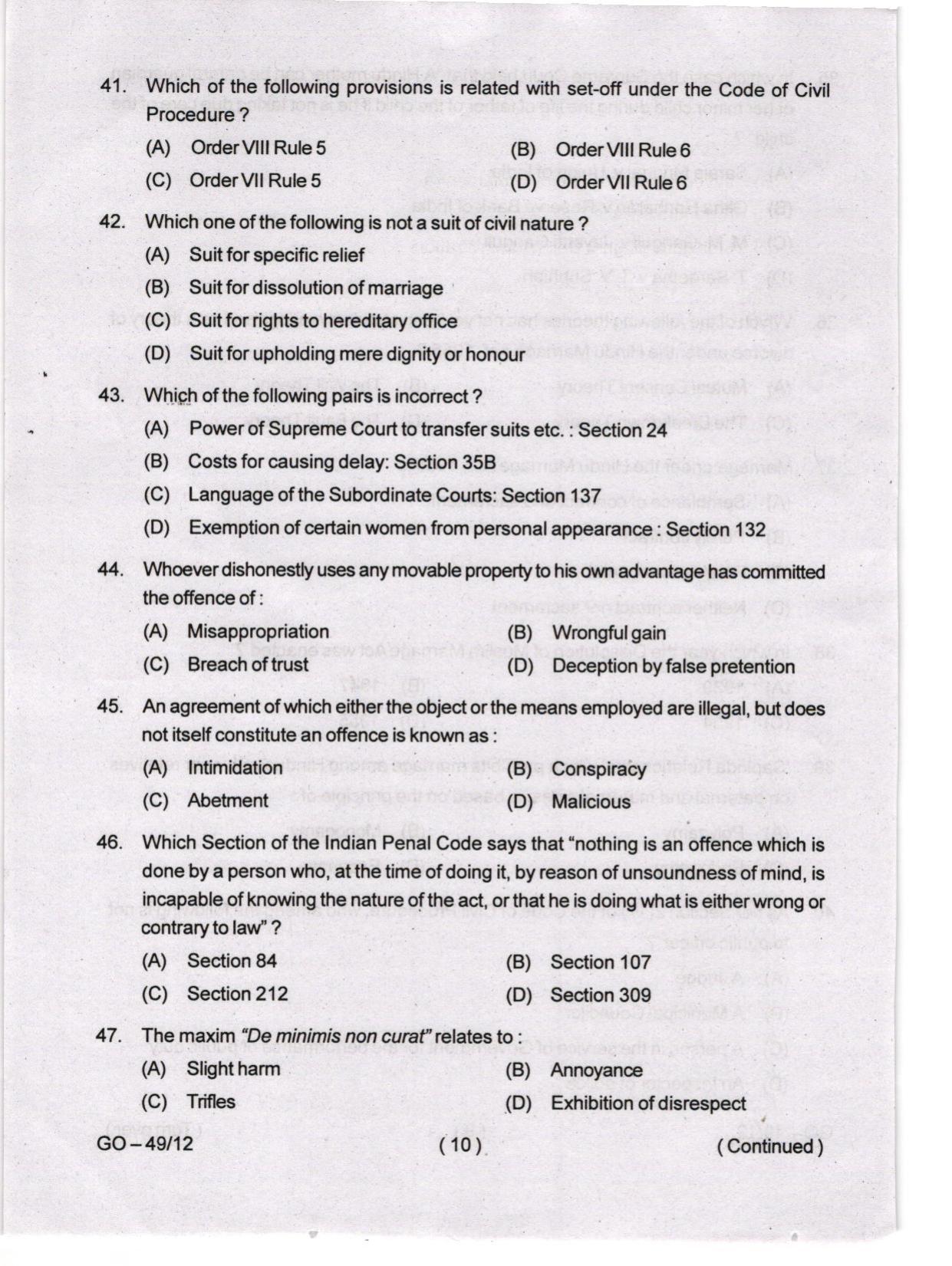 Odisha CPET 2024 LLM Question Papers - Page 10