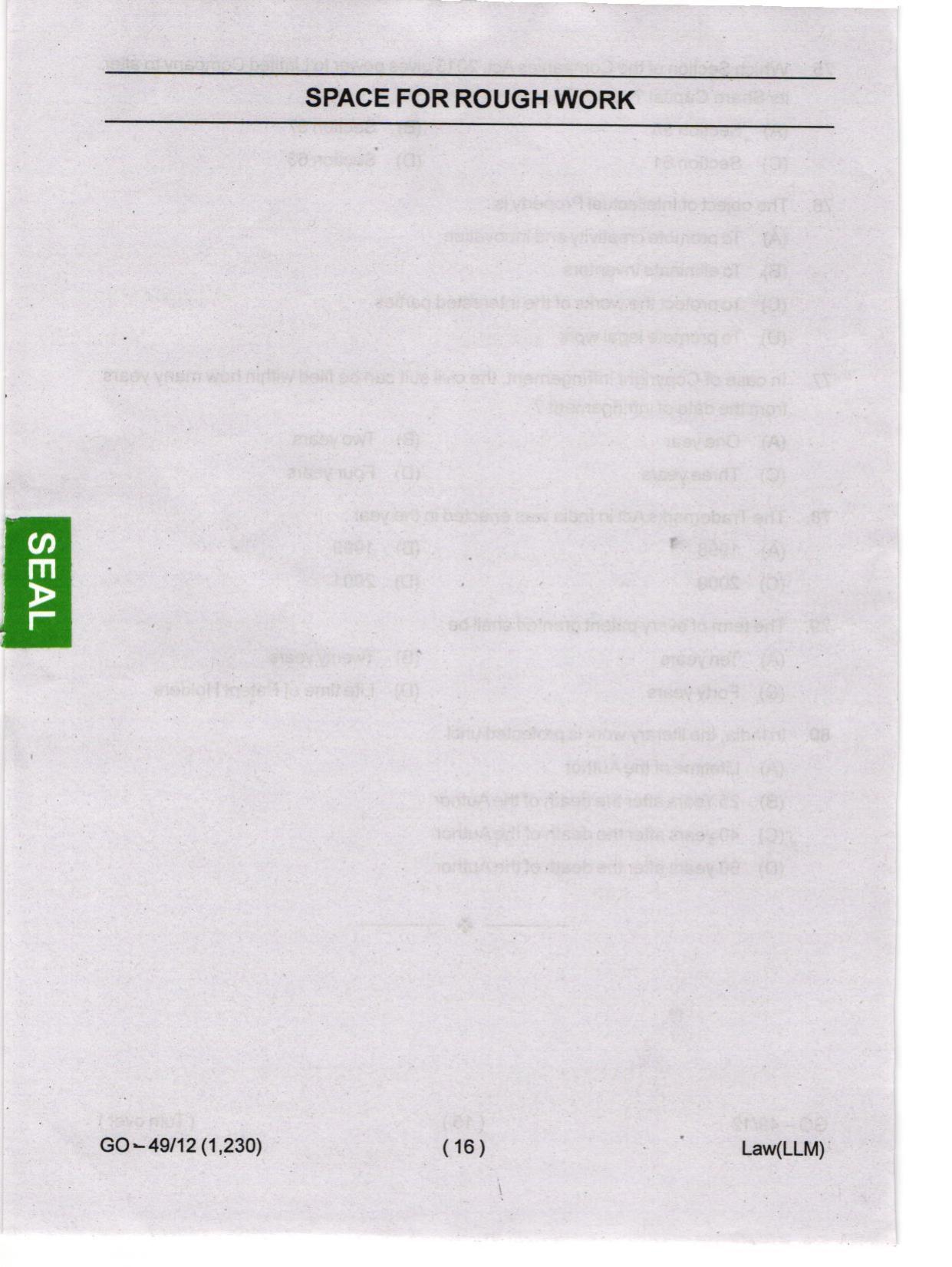Odisha CPET 2024 LLM Question Papers - Page 16