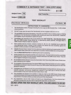 Odisha CPET 2024 LLM Question Papers