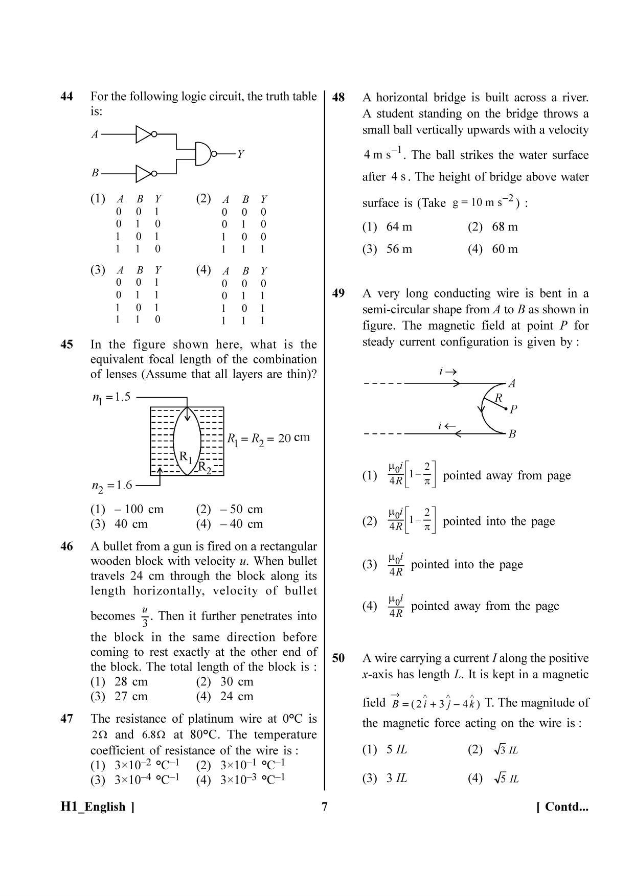 NEET 2023 H1 Question Paper - Page 7