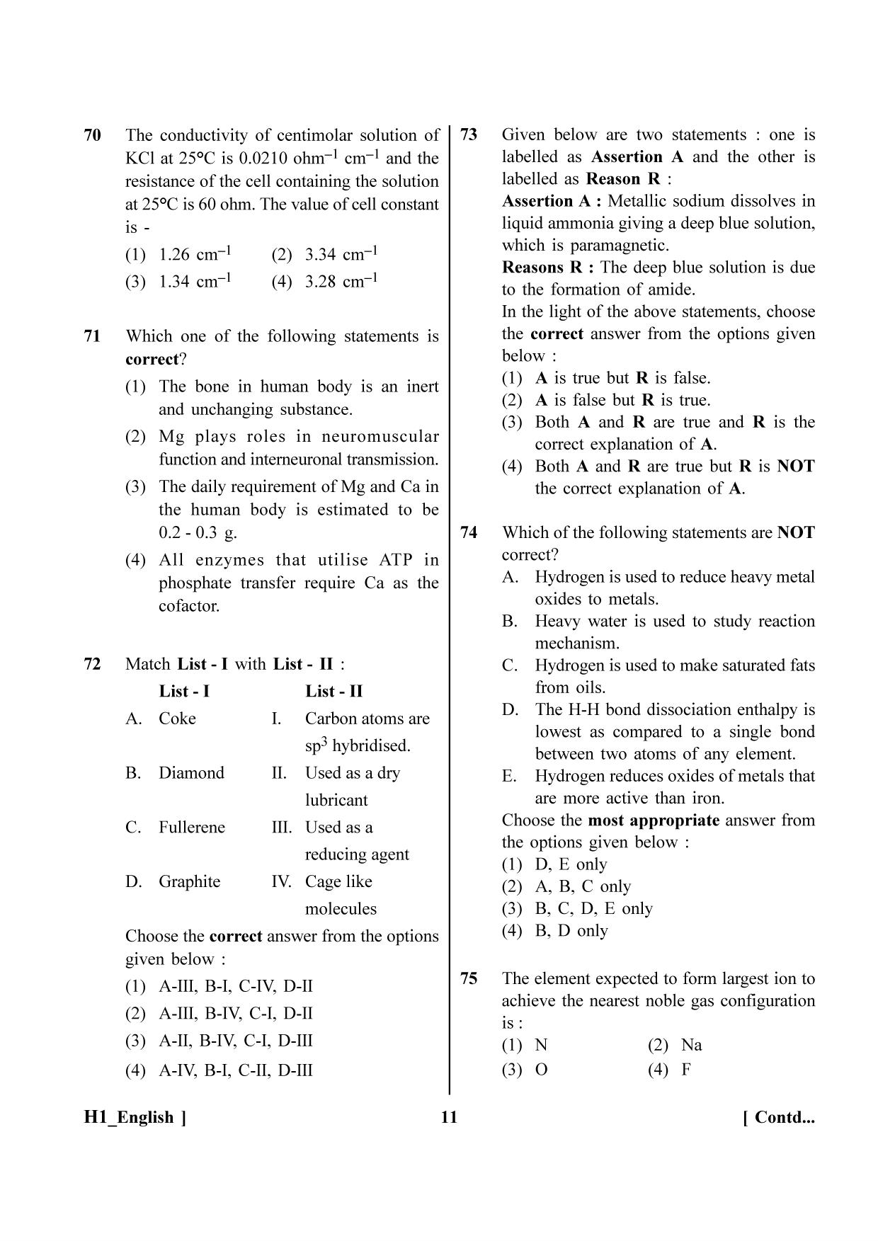 NEET 2023 H1 Question Paper - Page 11