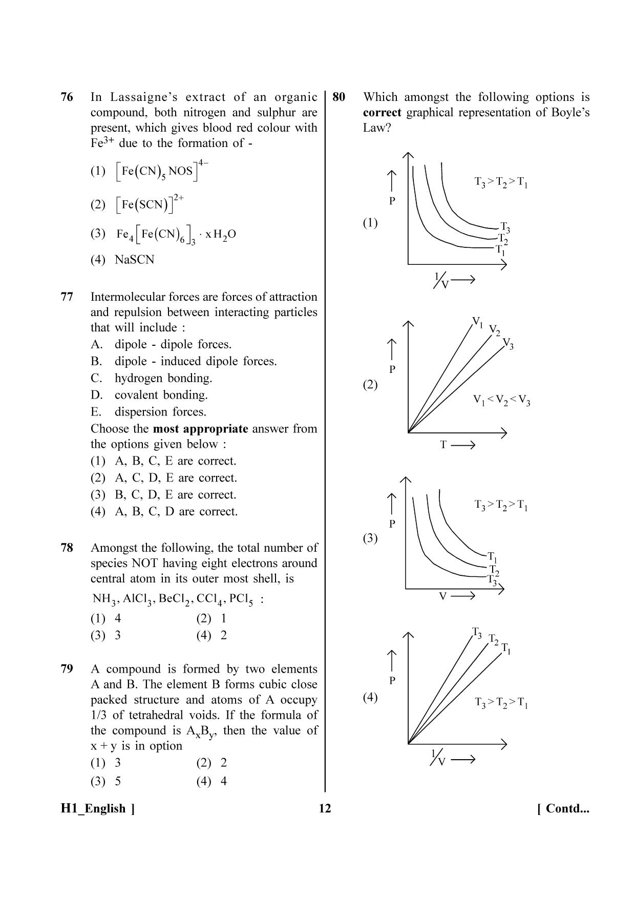 NEET 2023 H1 Question Paper - Page 12