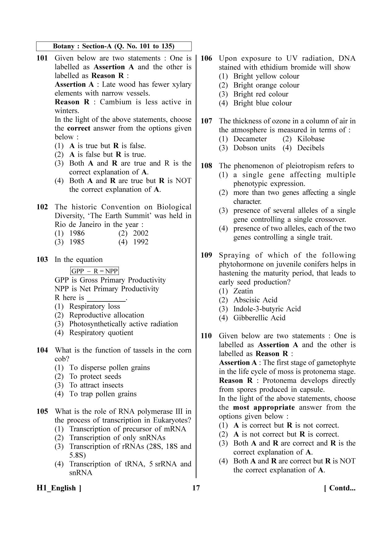 NEET 2023 H1 Question Paper - Page 17