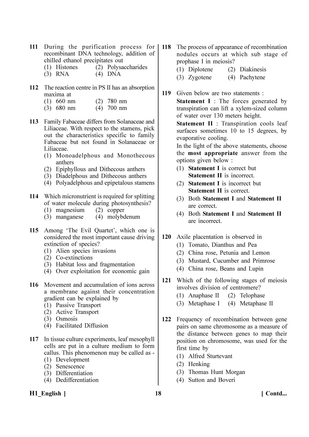NEET 2023 H1 Question Paper - Page 18