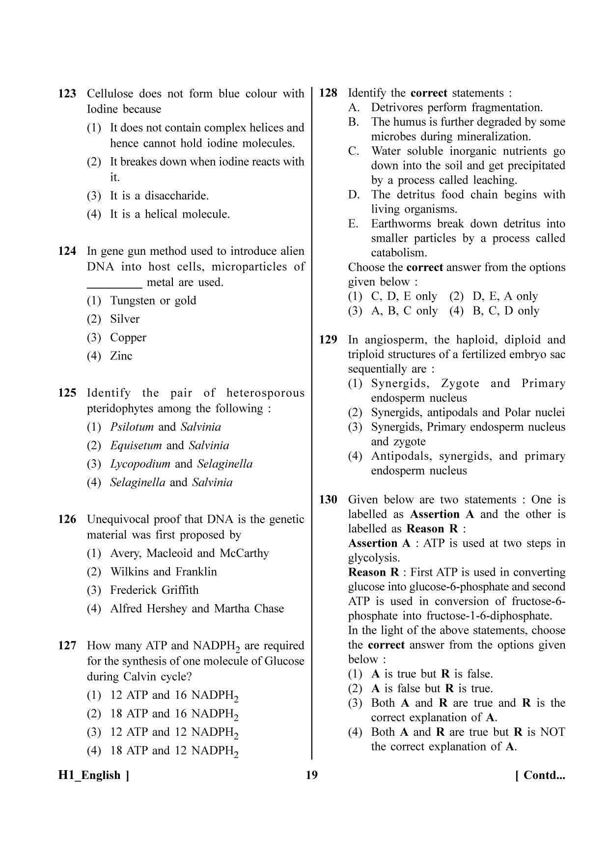 NEET 2023 H1 Question Paper - Page 19
