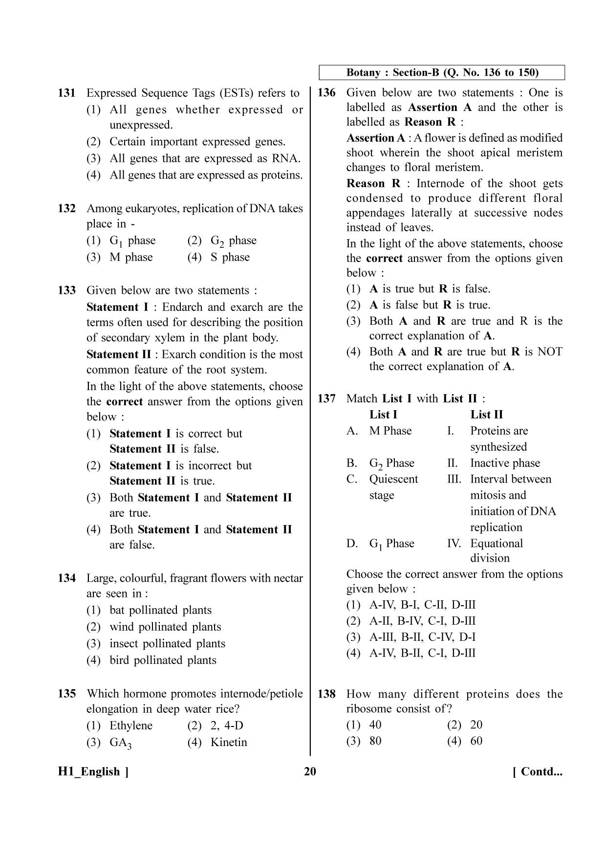 NEET 2023 H1 Question Paper - Page 20