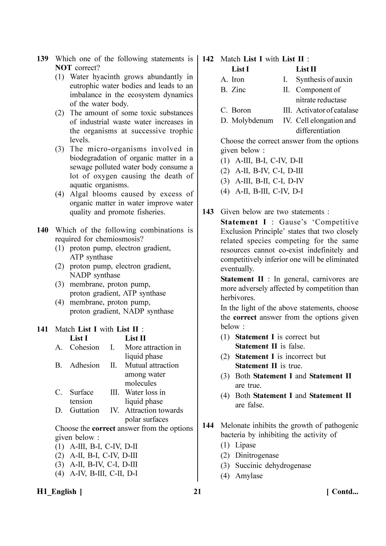 NEET 2023 H1 Question Paper - Page 21