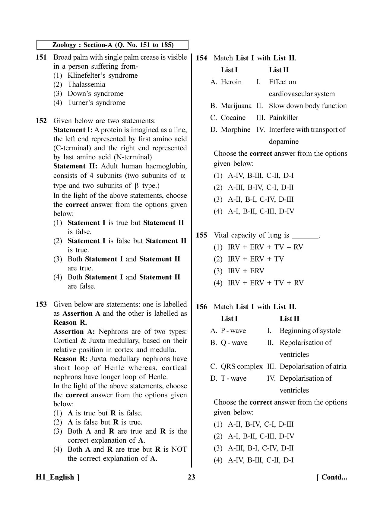 NEET 2023 H1 Question Paper - Page 23