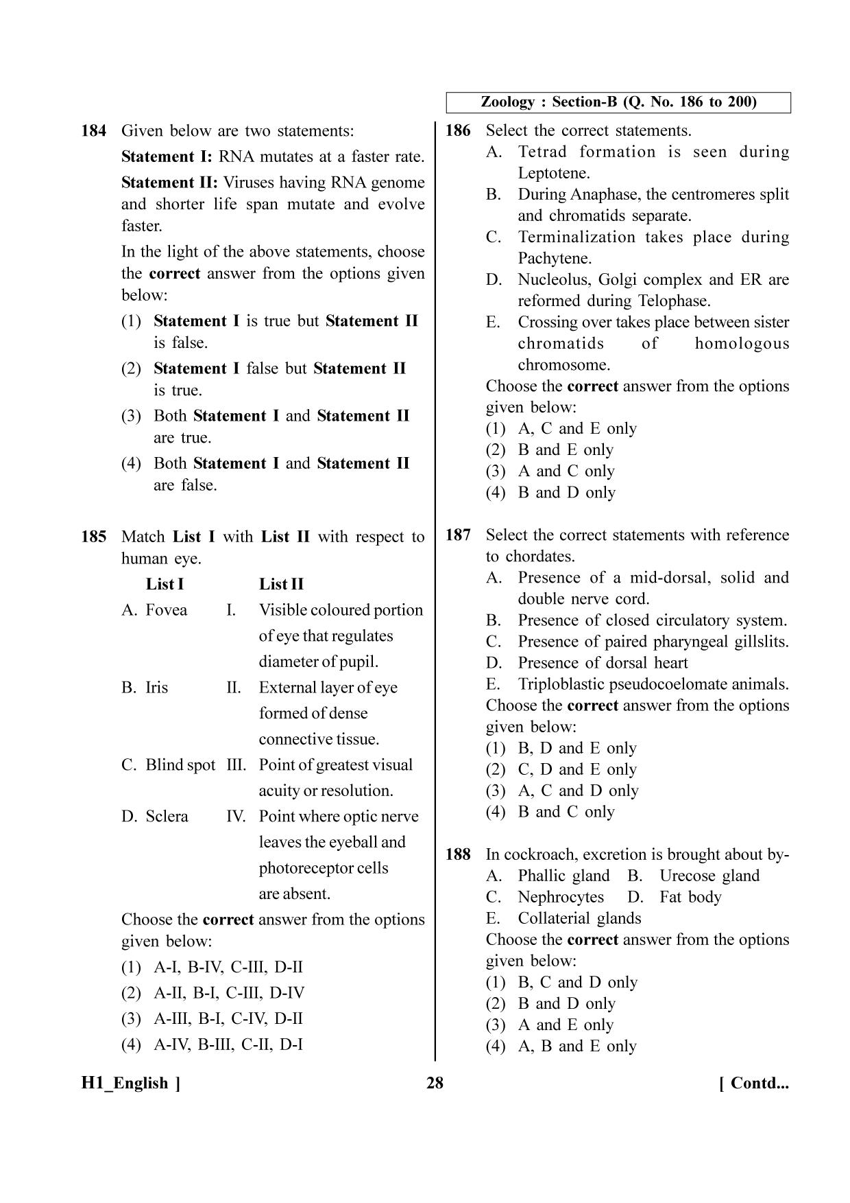 NEET 2023 H1 Question Paper - Page 28