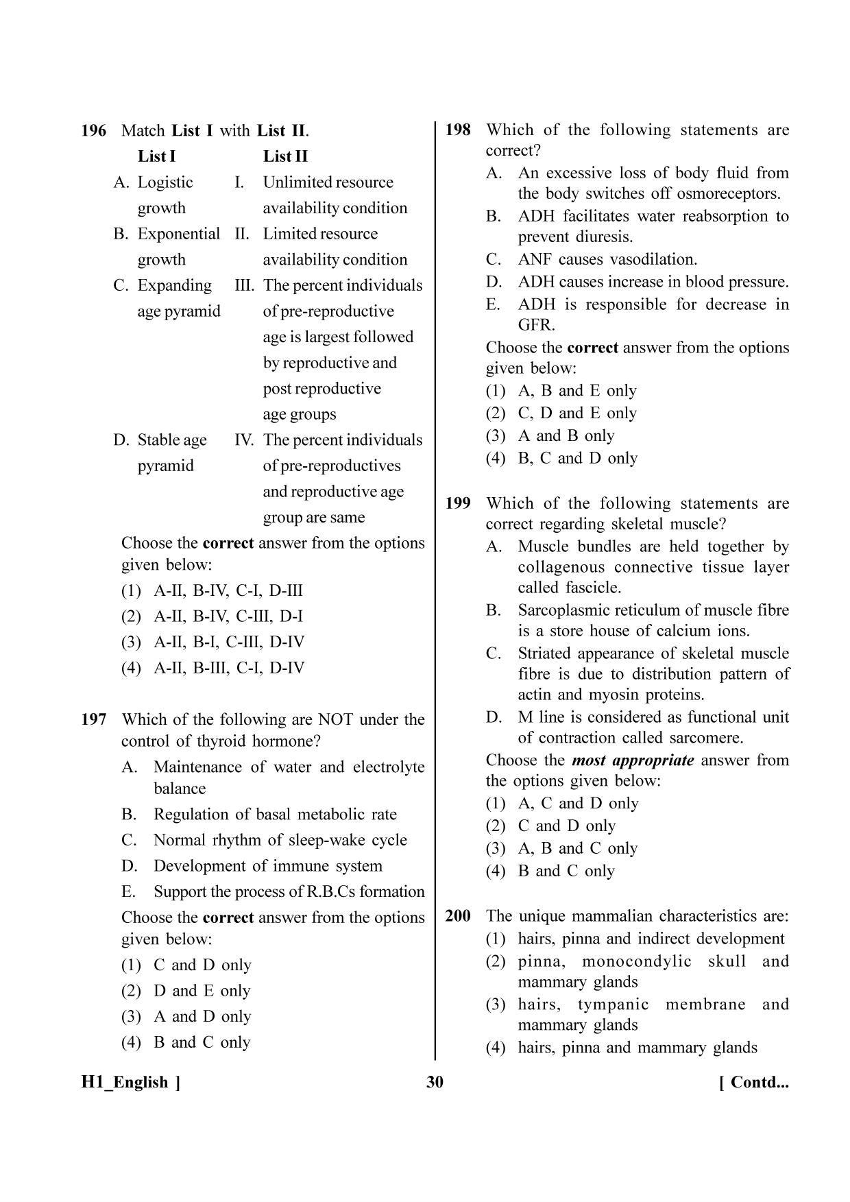 NEET 2023 H1 Question Paper - Page 30