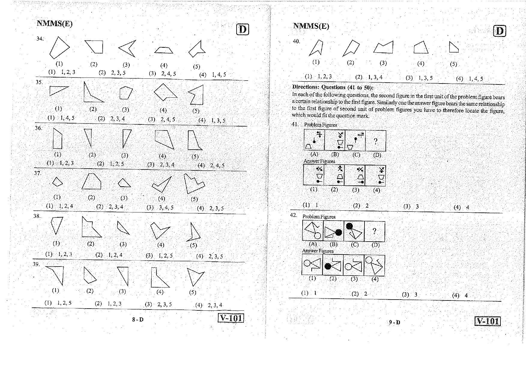 MAT - SAT English Nov 2018 (Set D) Class 8 Andhra Pradesh NMMS Question Papers - Page 5