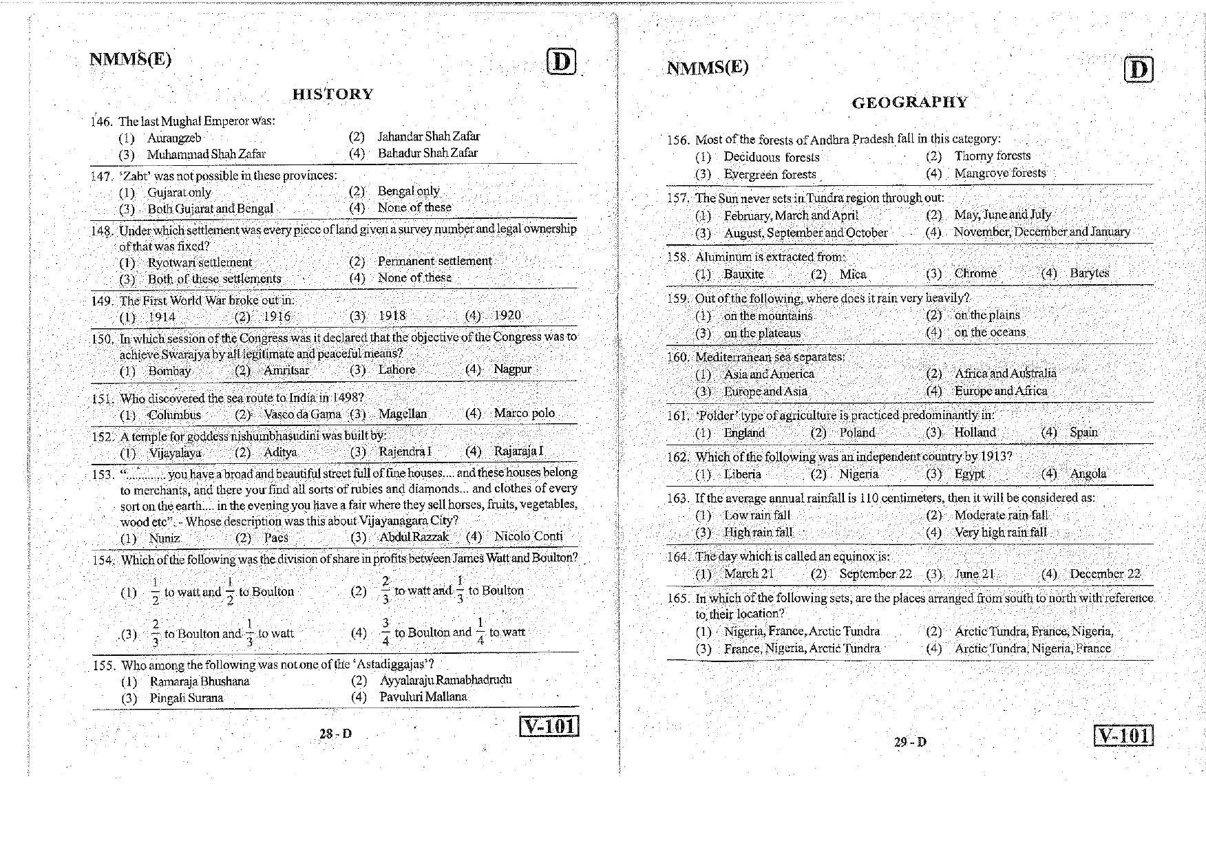 MAT - SAT English Nov 2018 (Set D) Class 8 Andhra Pradesh NMMS Question Papers - Page 15