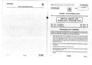 MAT - SAT English Nov 2018 (Set D) Class 8 Andhra Pradesh NMMS Question Papers
