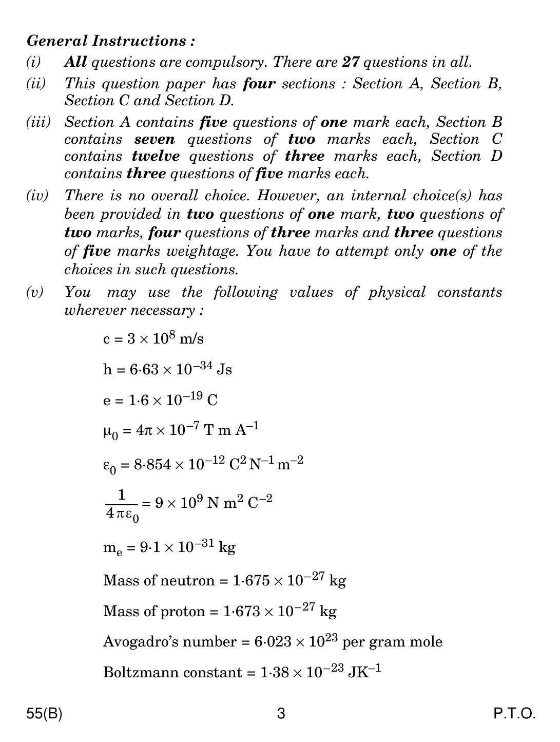 CBSE Class 12 55(B) Physics For Blind 2019 Question Paper - Page 3