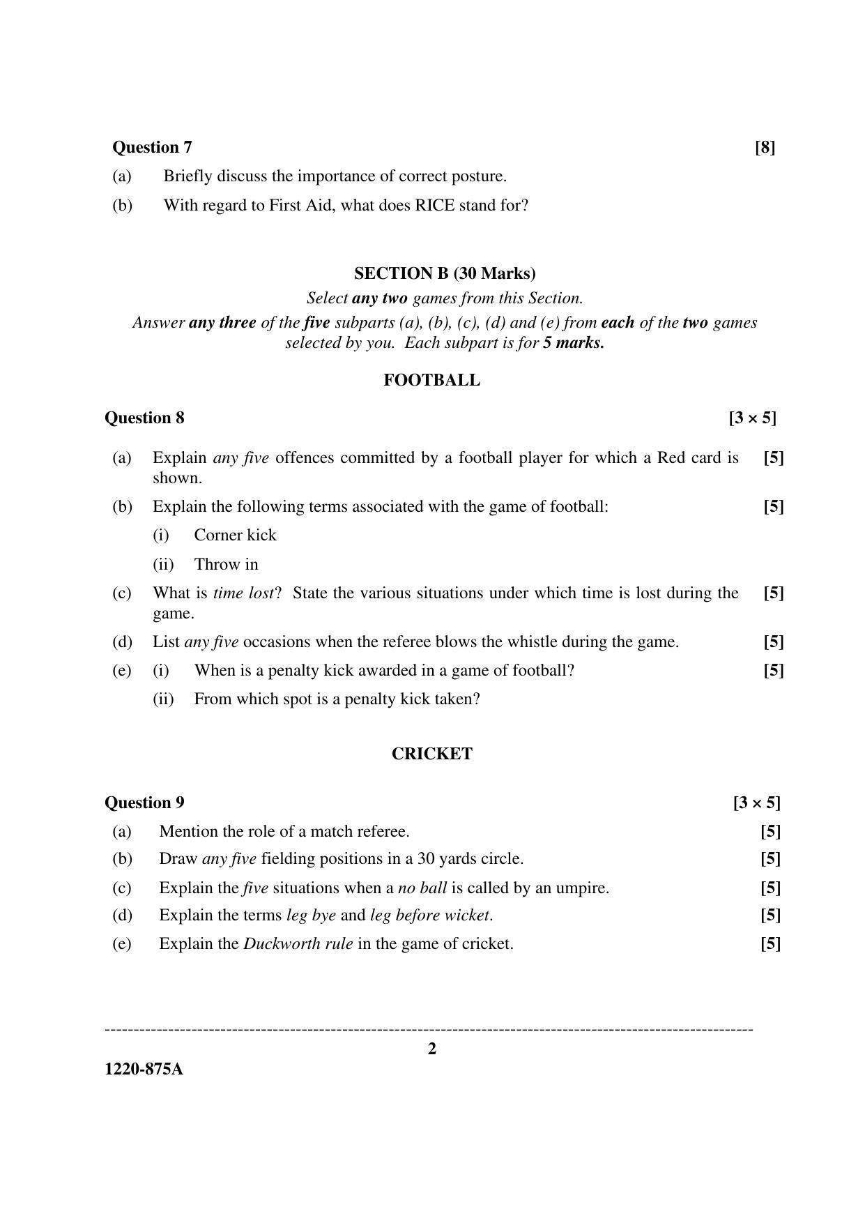 ISC Class 12 2020 Physical EDN. Question Paper - Page 2
