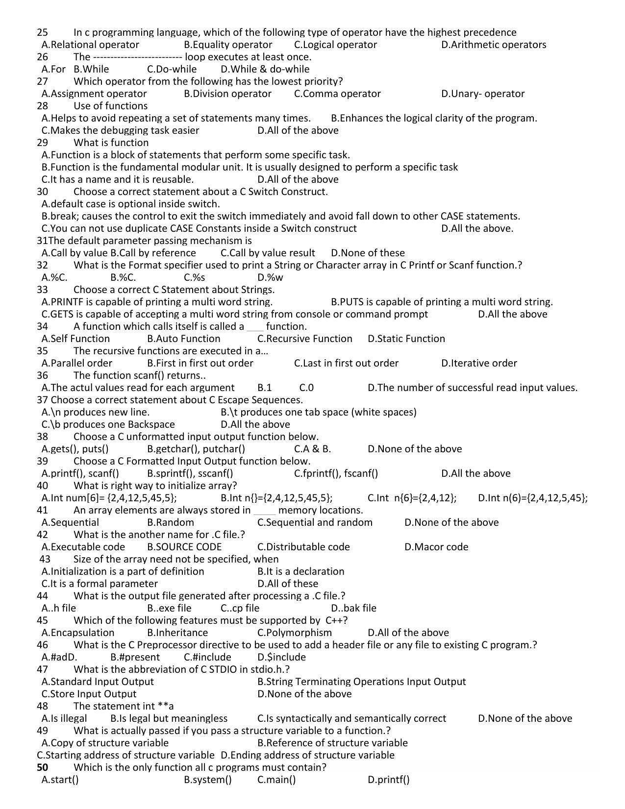 Hemchand North Gujarat University Sample Paper July-Sept 2021: M.Sc. Sem.- III Ele.-102 –Programming in C and C++ Paper Code - 6606 (old course) - Page 2