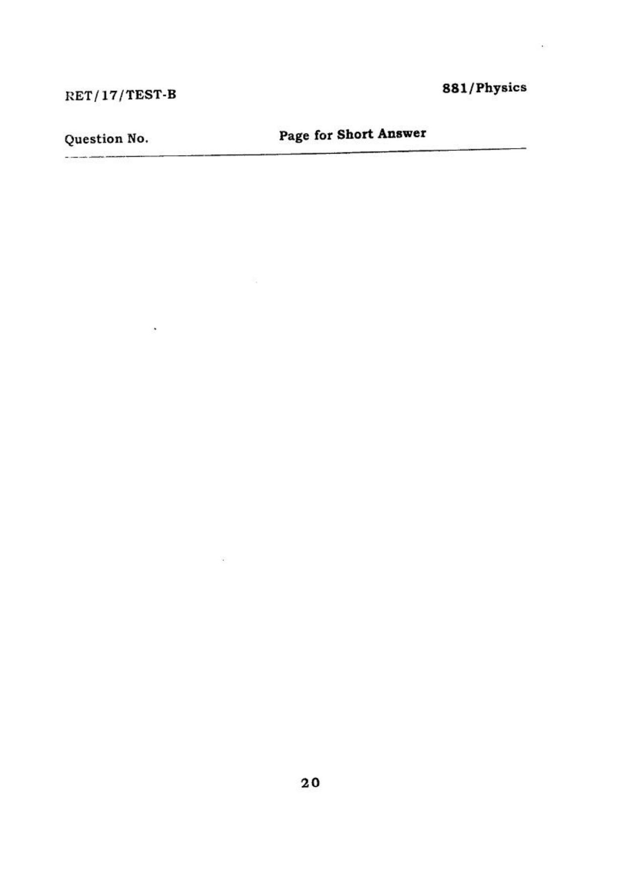 BHU RET PHYSICS 2017 Question Paper - Page 21
