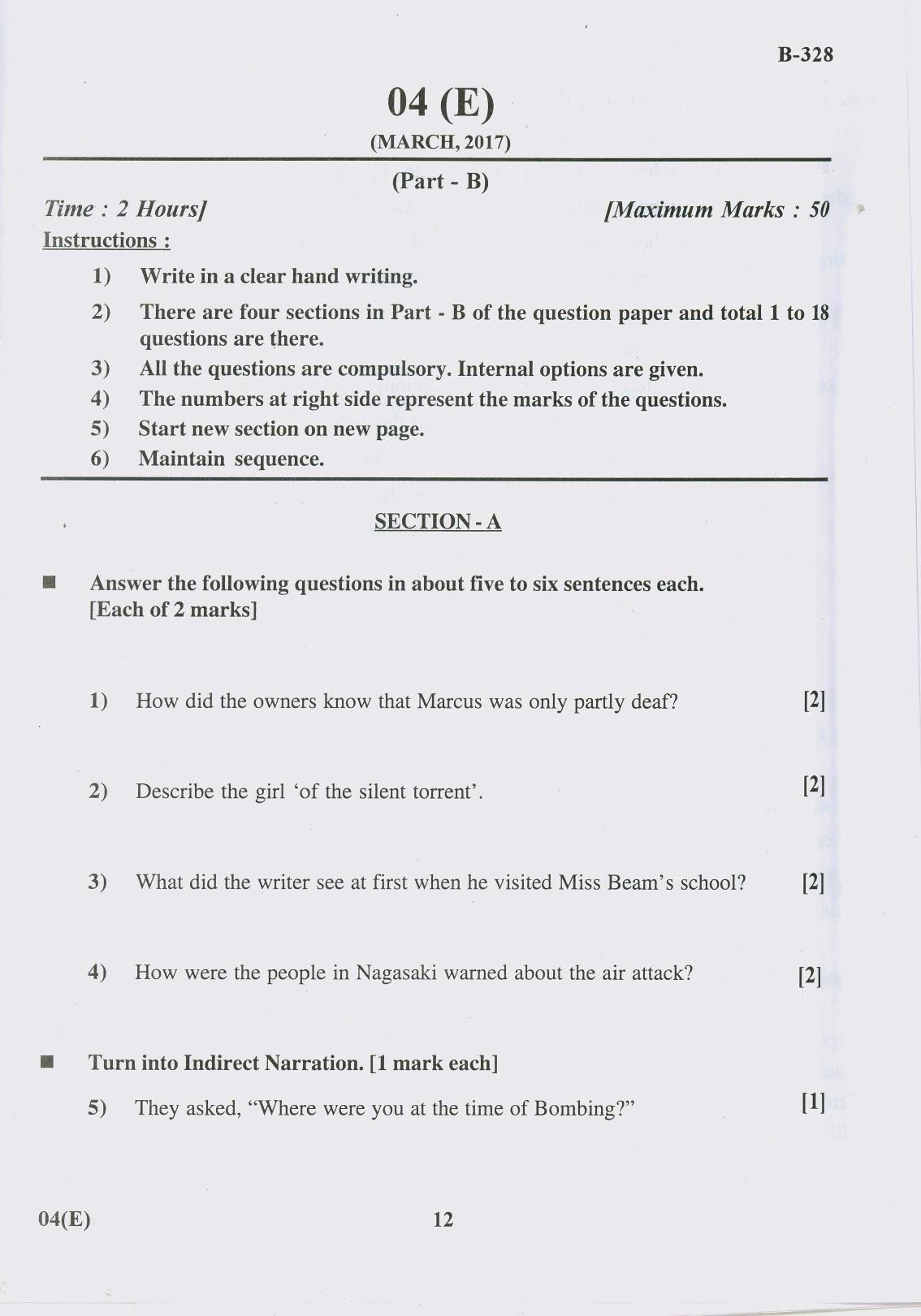 Gujarat Board Class 10th Question Paper 2017 - 4 English F.L-English(10th Eng Med) - Page 12