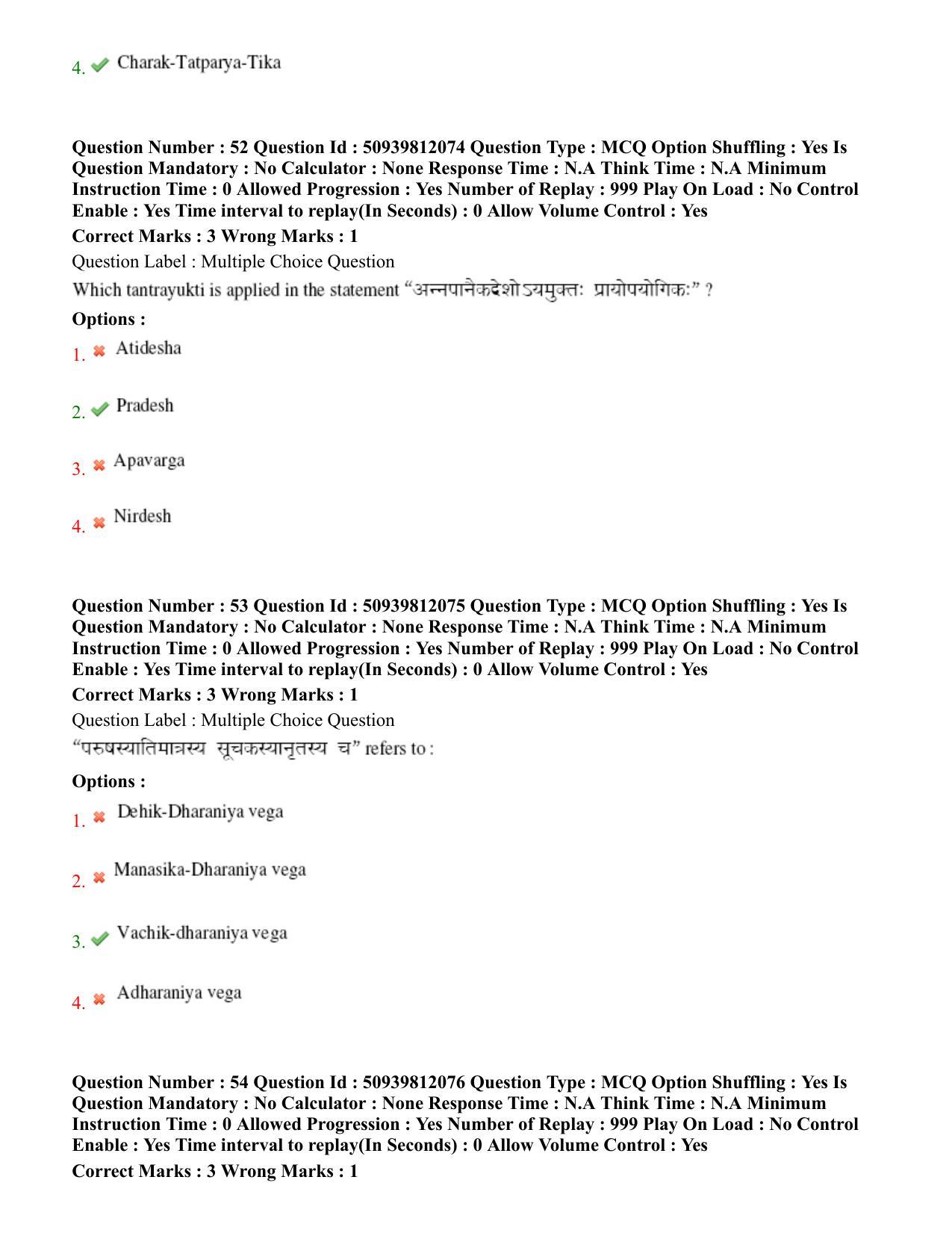 BHU RET Samhita & Sanskrit 2020 Question Paper - Page 33