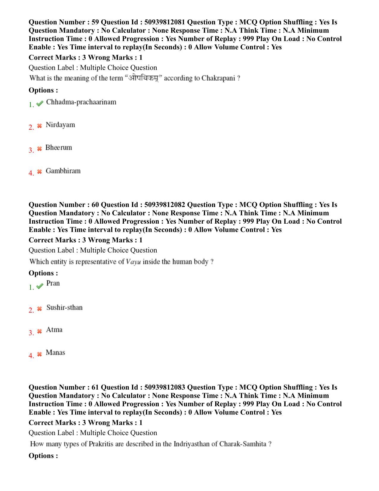 BHU RET Samhita & Sanskrit 2020 Question Paper - Page 36