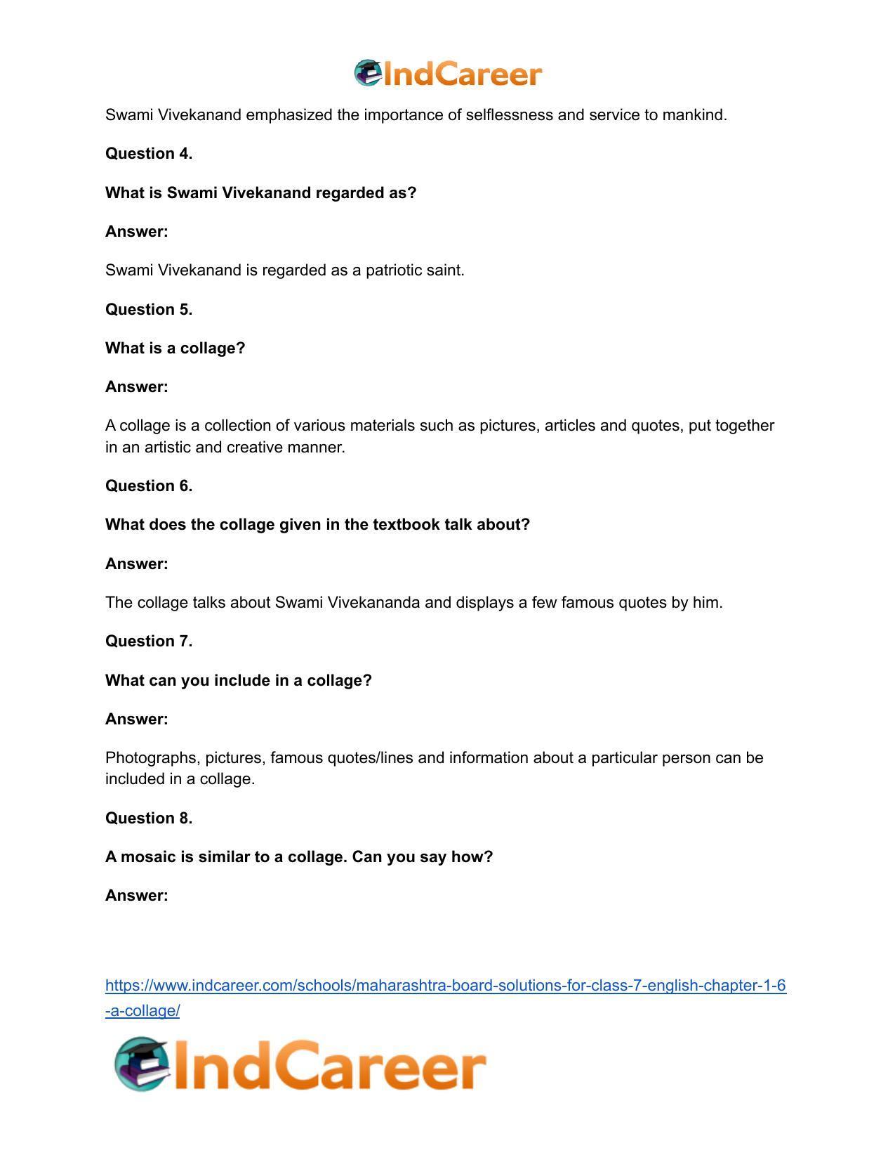 Maharashtra Board Solutions for Class 7- English: Chapter 1.6- A Collage - Page 3