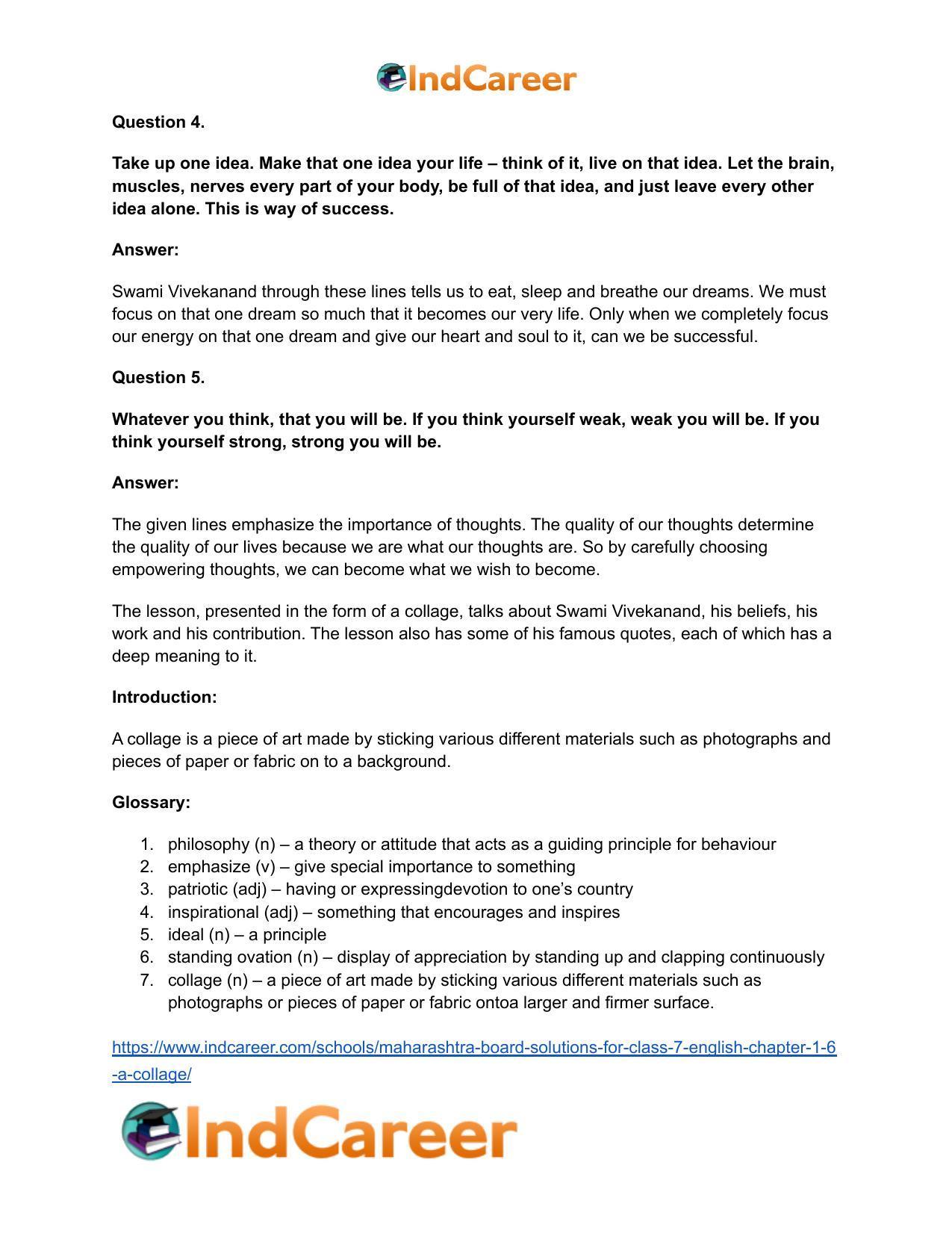 Maharashtra Board Solutions for Class 7- English: Chapter 1.6- A Collage - Page 5