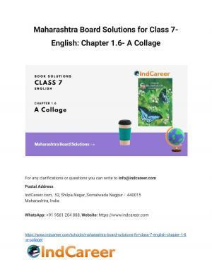 Maharashtra Board Solutions for Class 7- English: Chapter 1.6- A Collage