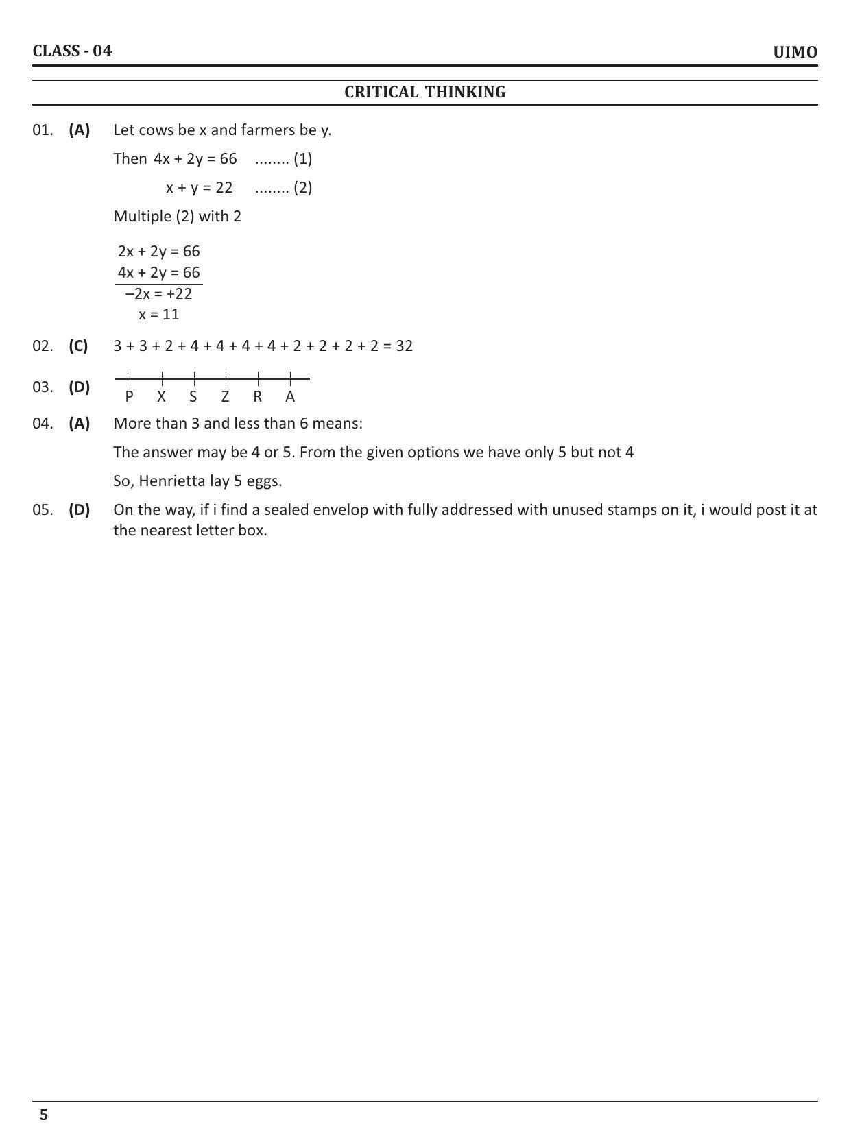 UIMO Class 4 2023 Sample Paper  - Page 5