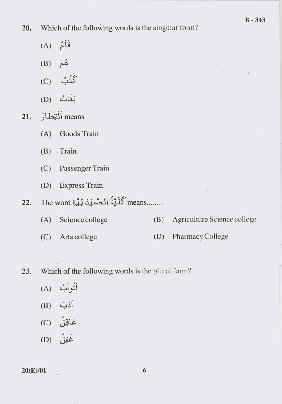 Gujarat Board Class 10th Question Paper 2017 - 20 Arebic(10th Eng Med) - Page 6