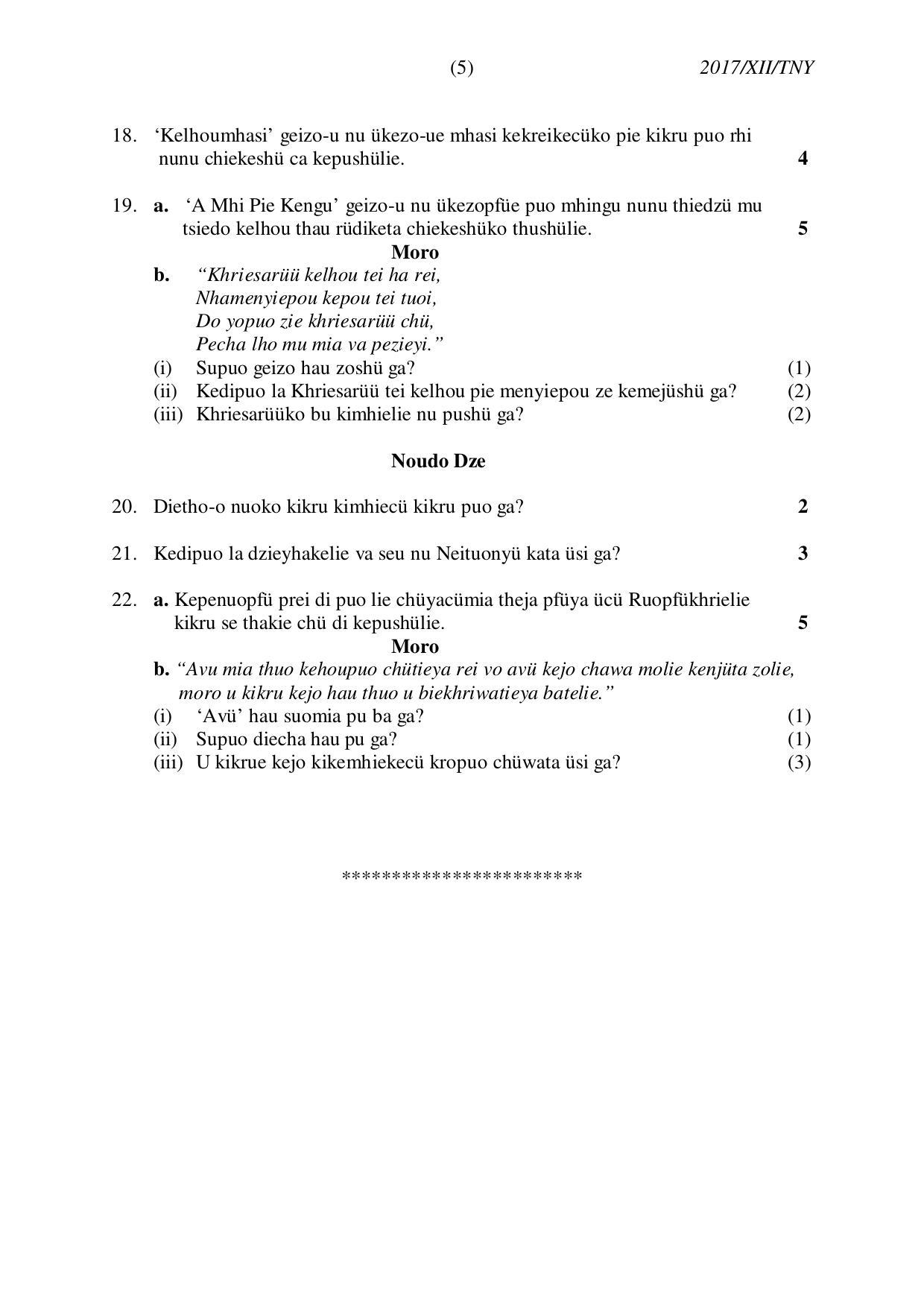 Nagaland Board Class 12 TENYIDIE 2017 Question Papers - Page 5