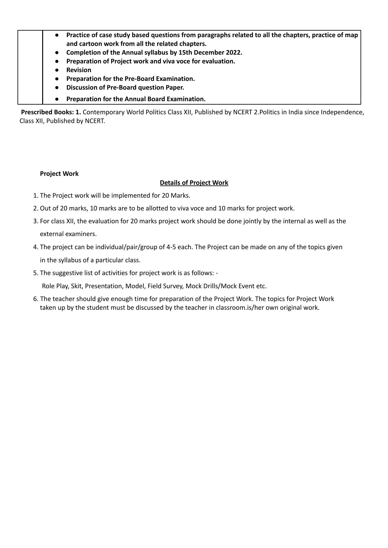 Edudel Class 12 Political Science Syllabus - Page 2