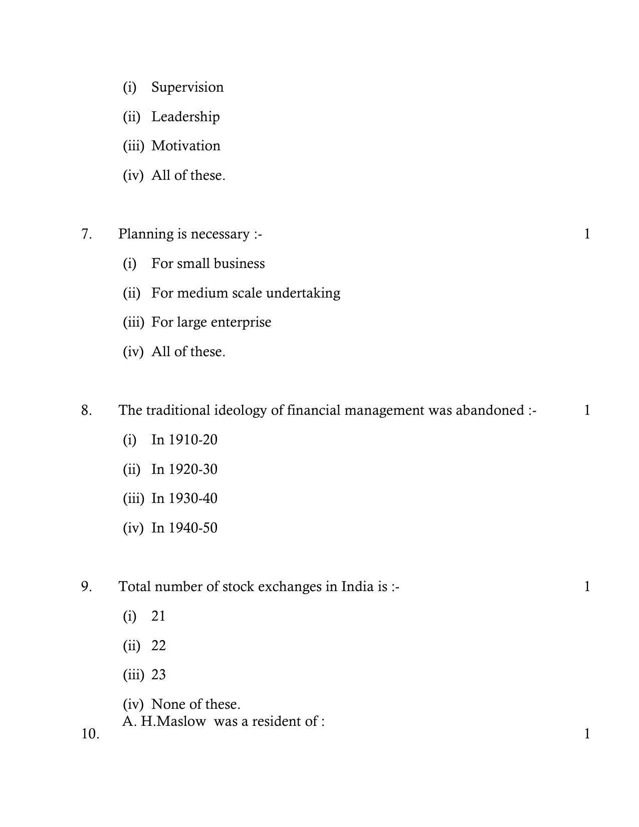 UP Board Class 12 Business Studies Model Papers 2023 - Page 3