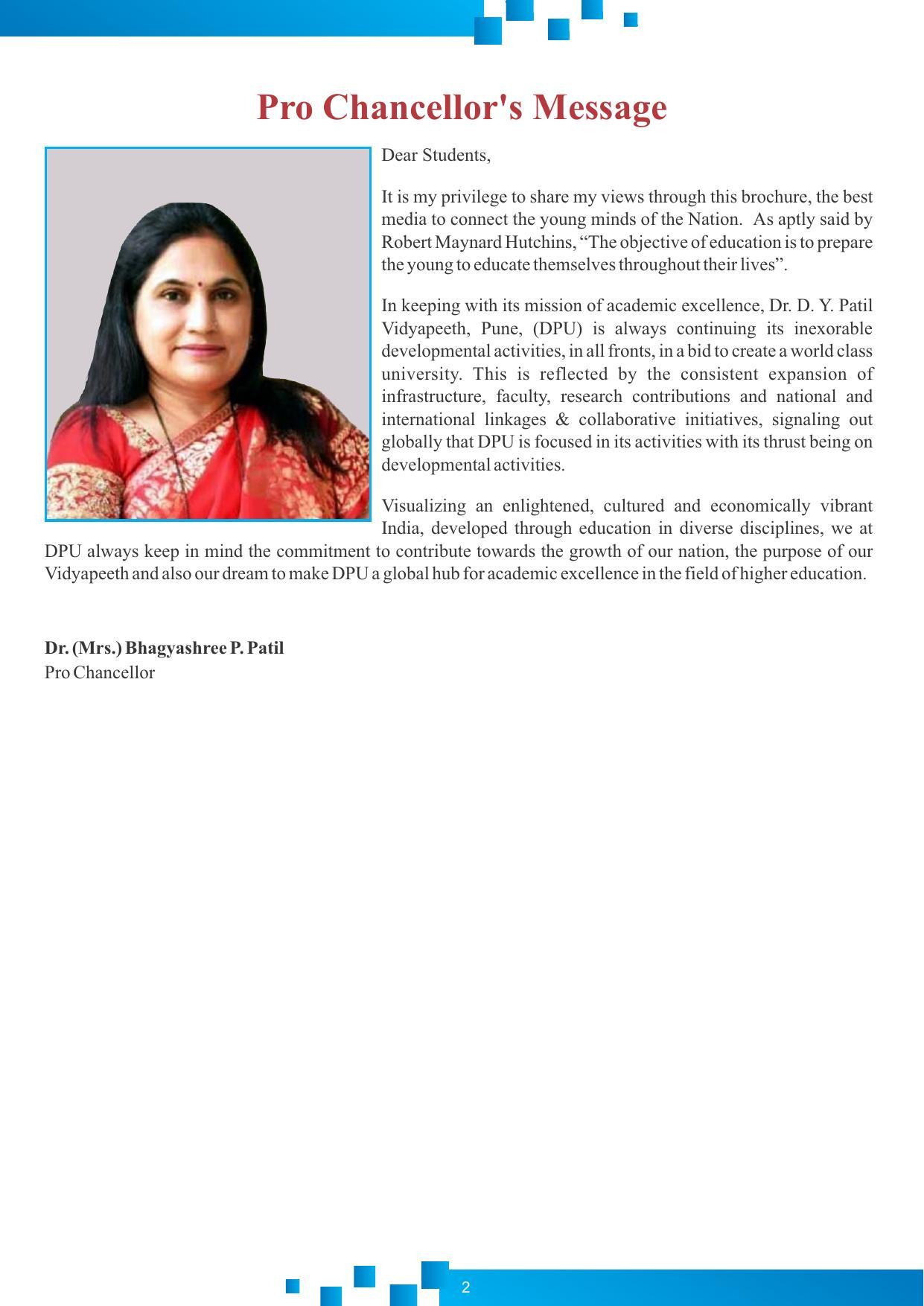Dr DY Patil University, Pune BBA Information Brochure 2022-23 - Page 3